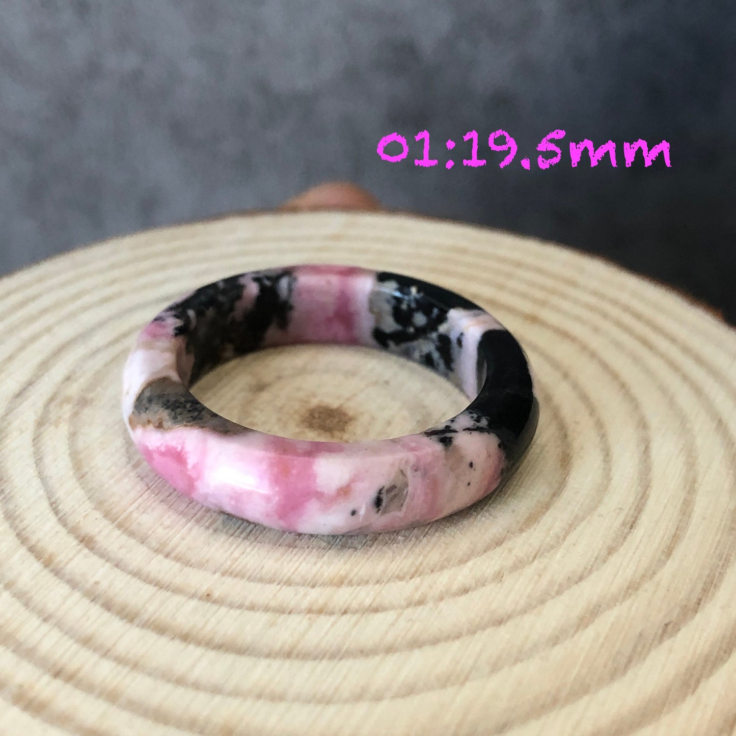 Natural High Quality Rhodonite Ring | Larger Size Collection | 19mm | Natural Rhodonite