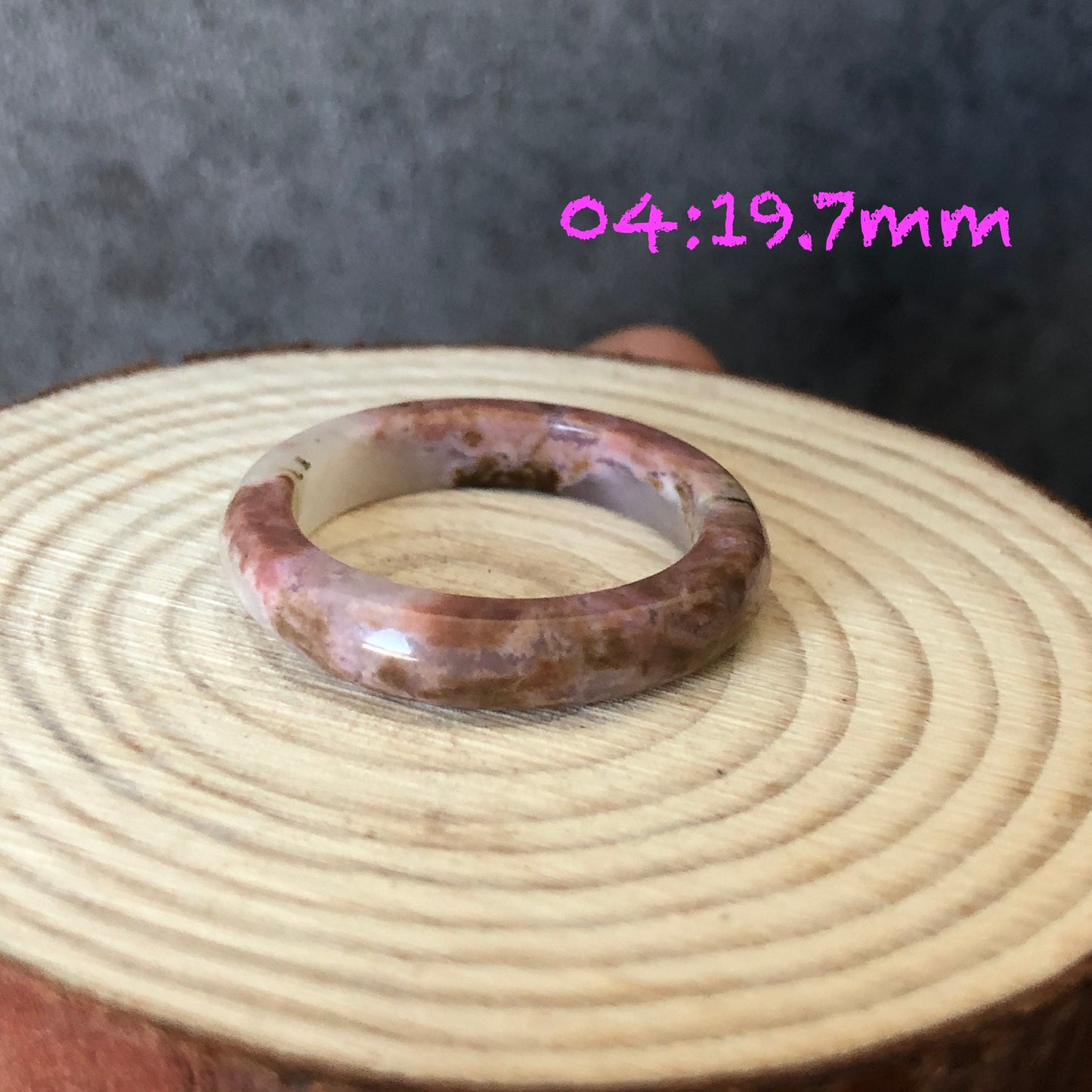 Natural High Quality Rhodonite Ring | Larger Size Collection | 19mm | Natural Rhodonite