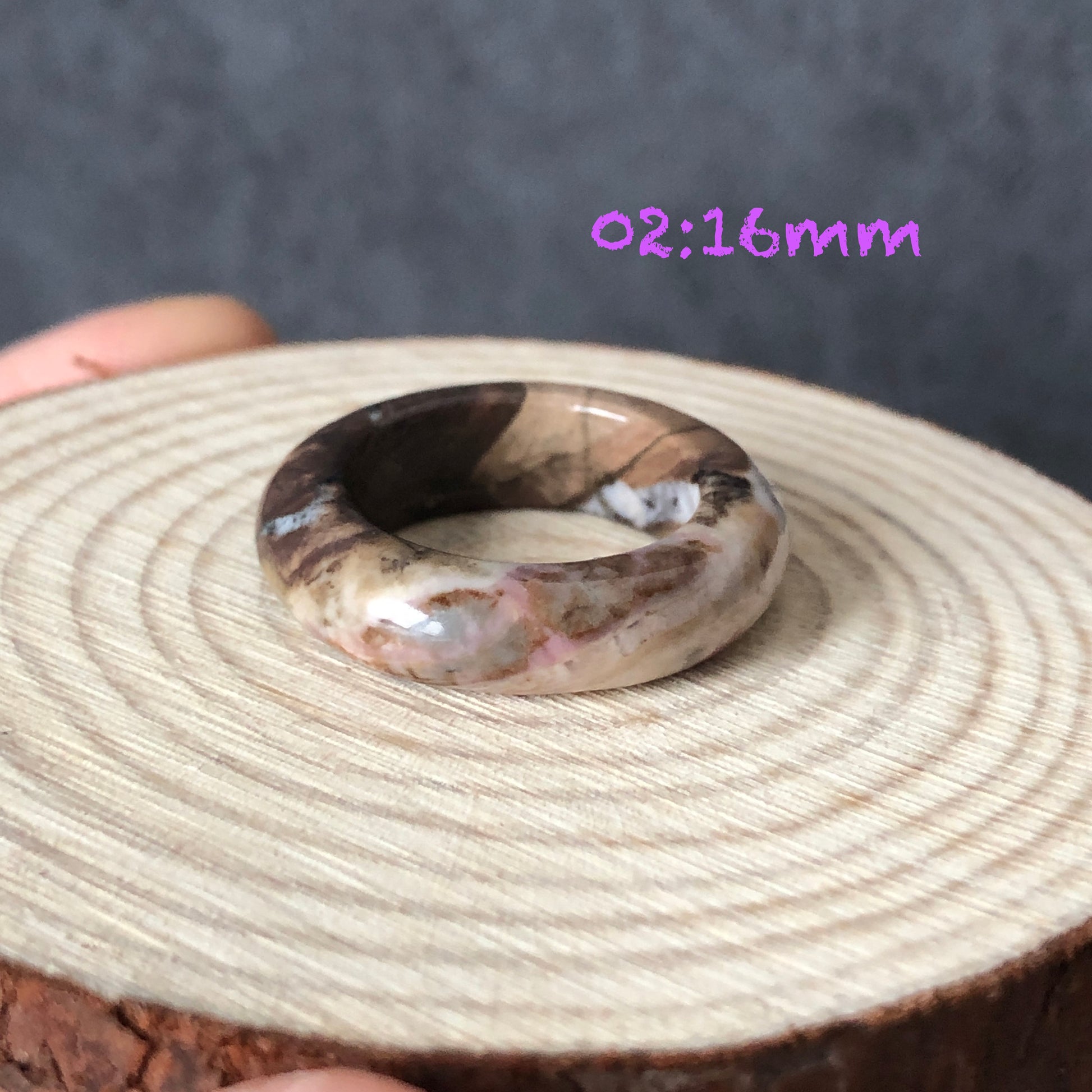 Natural High Quality Rhodonite Ring | High Tea Collection | 15-17mm | Sweet & Cute | Natural Rhodonite