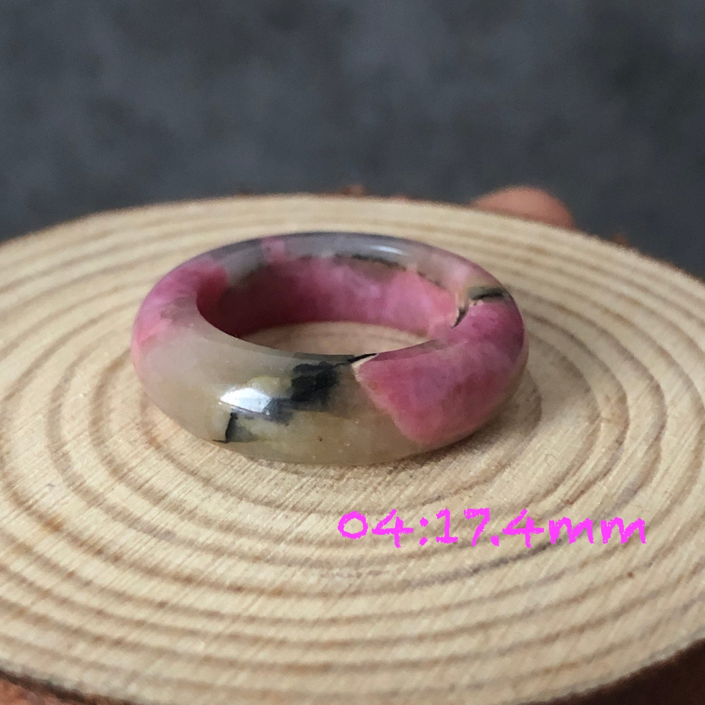 Natural High Quality Rhodonite Ring | Icy Pink Collection | 16-17mm ｜Cool & Sweet | Natural Rhodonite