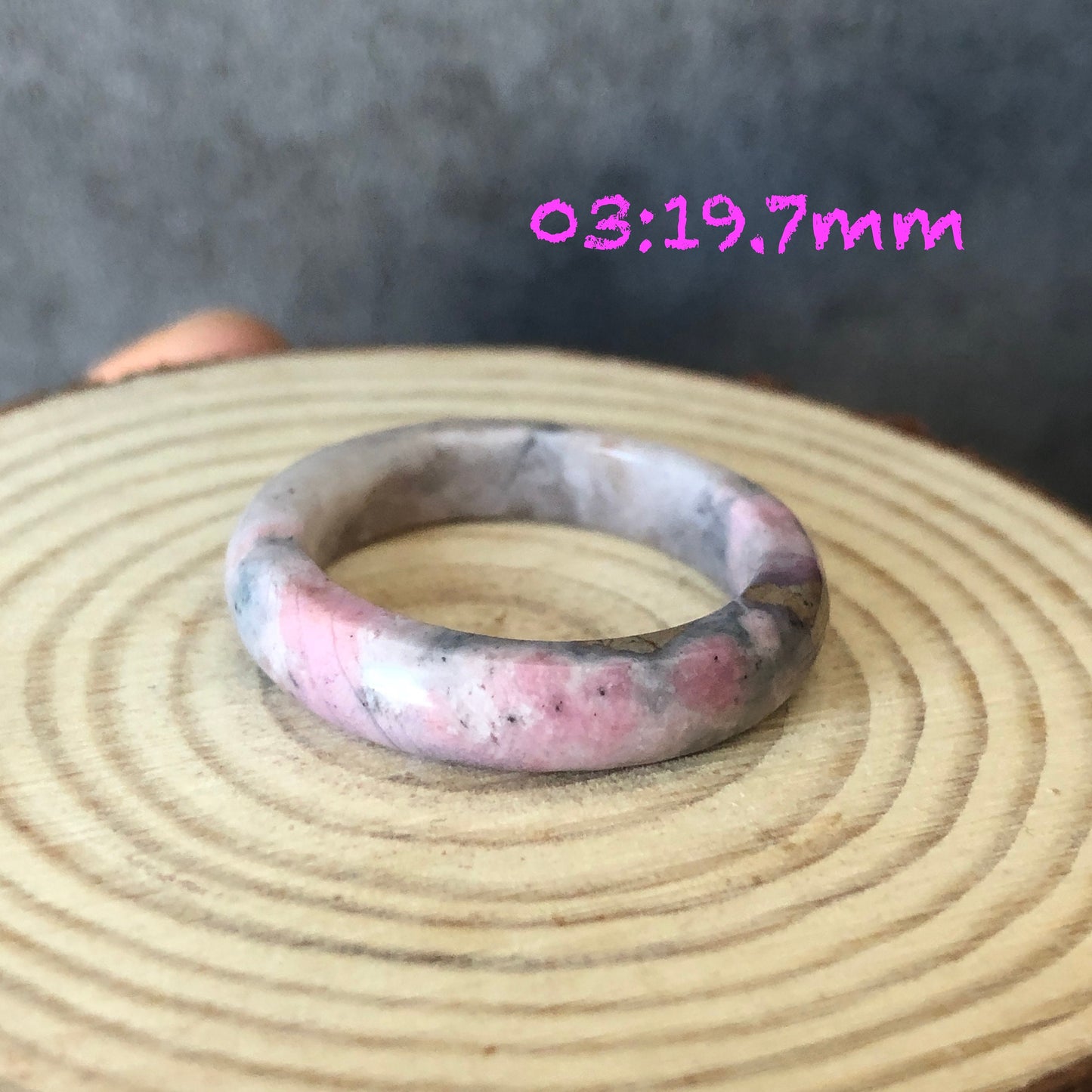 Natural High Quality Rhodonite Ring | Larger Size Collection | 19mm | Natural Rhodonite