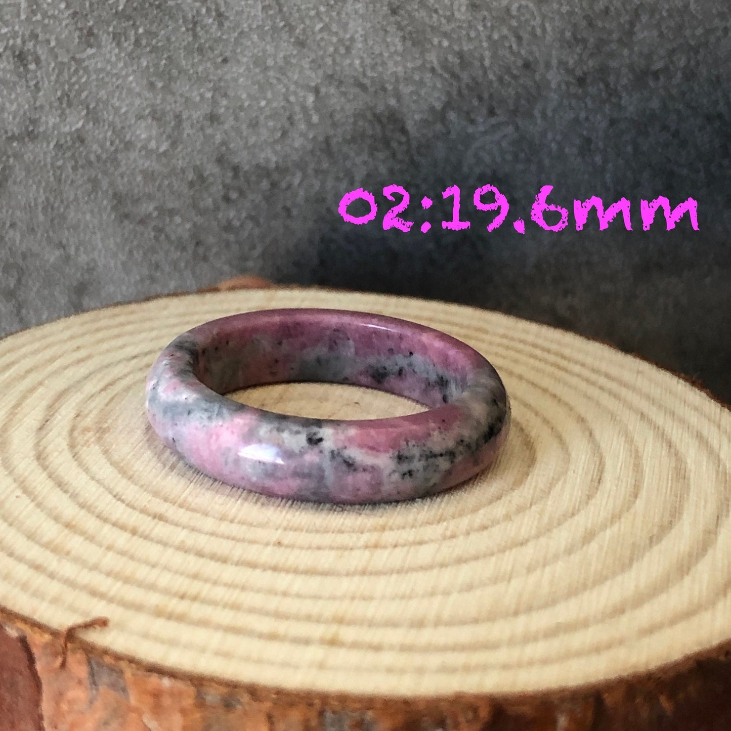 Natural High Quality Rhodonite Ring | Larger Size Collection | 19mm | Natural Rhodonite