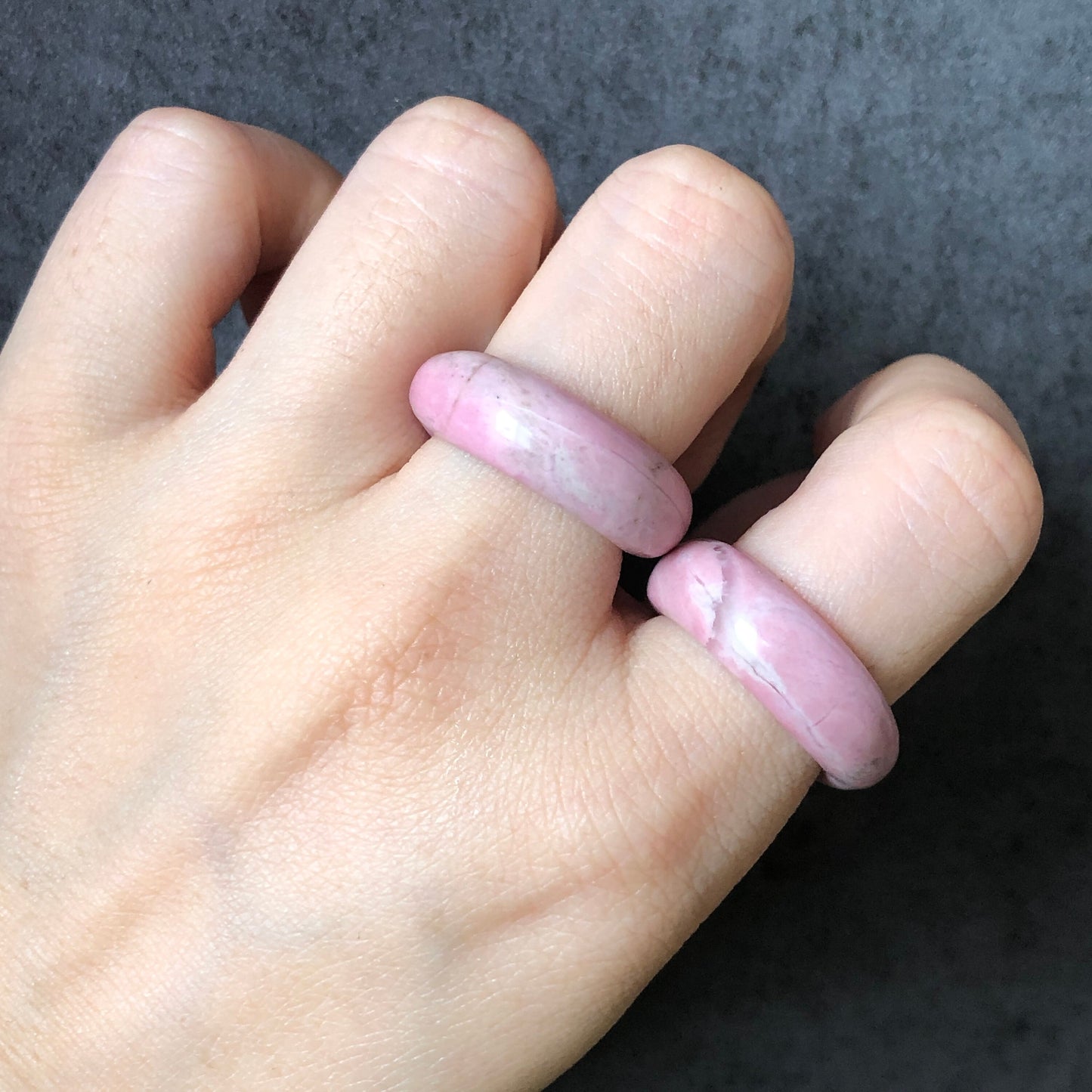 Rhodonite Cat Paw Ring | Milky Pink | Sweet and Cute | Natural Rhodonite| 17mm