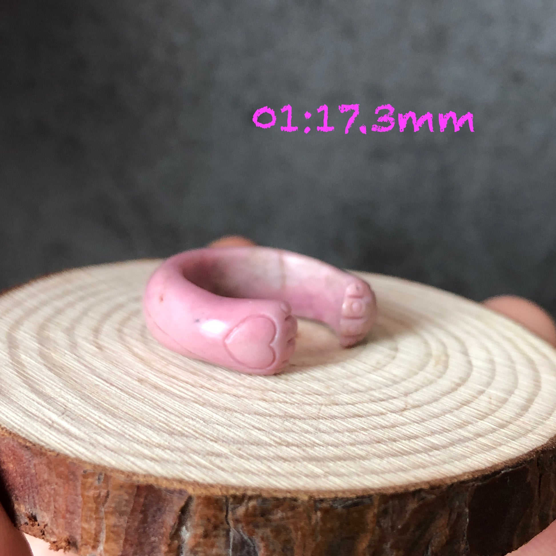 Rhodonite Cat Paw Ring | Milky Pink | Sweet and Cute | Natural Rhodonite| 17mm