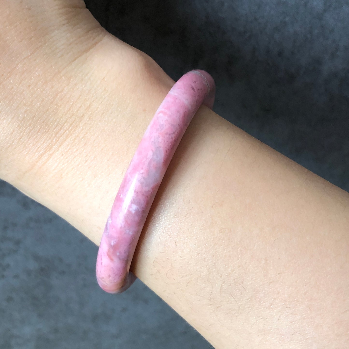 52.6mm Premium Natural Rhodonite Stone Bangle | Pink Sakura in the Spring | Cherry Blossom | Crystal Bangle Gemstone Jewelry | Healing Stone