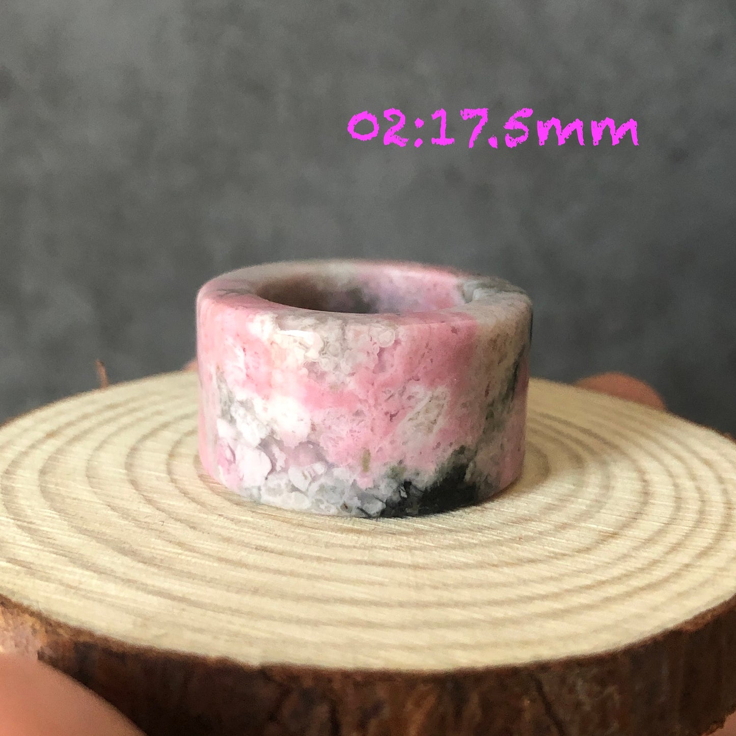 High Quality Natural Rhodonite Ring | Secret Rosy Garden| Sweet & Romantic | Icy Milky Pink | 16-17mm