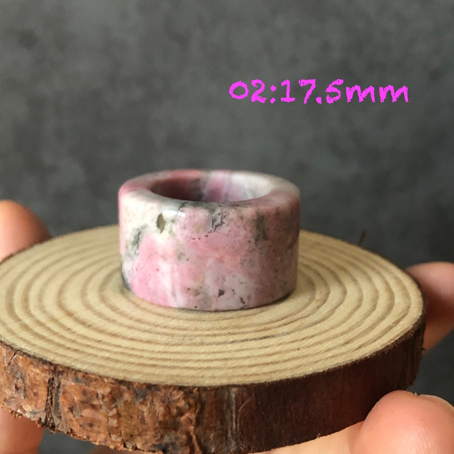 High Quality Natural Rhodonite Ring | Secret Rosy Garden| Sweet & Romantic | Icy Milky Pink | 16-17mm