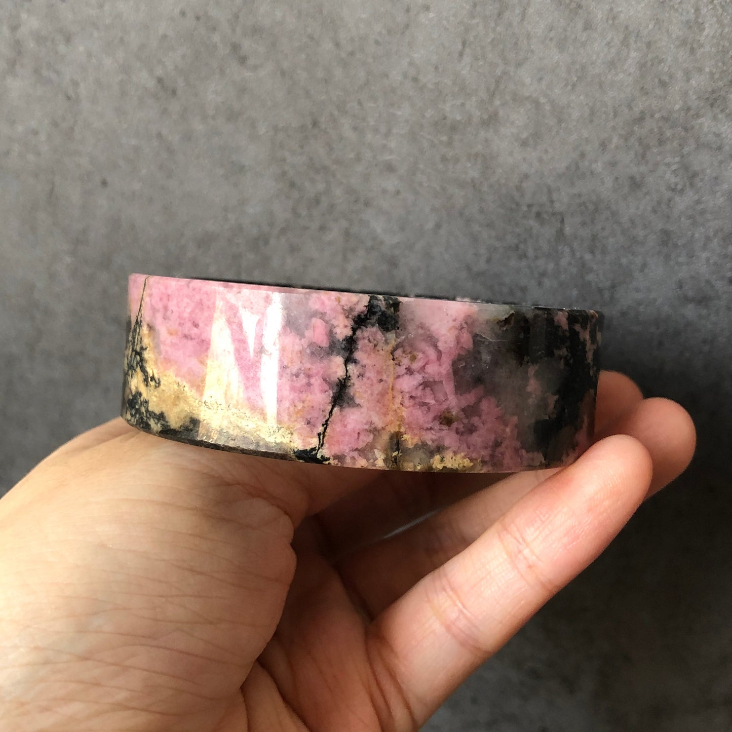 56mm Natural Rhodonite Bangle | Set Sail to the Sunset | Beautiful Scenery | Crystal Bangle Gemstone Bracelet | Healing Stone Gift for women