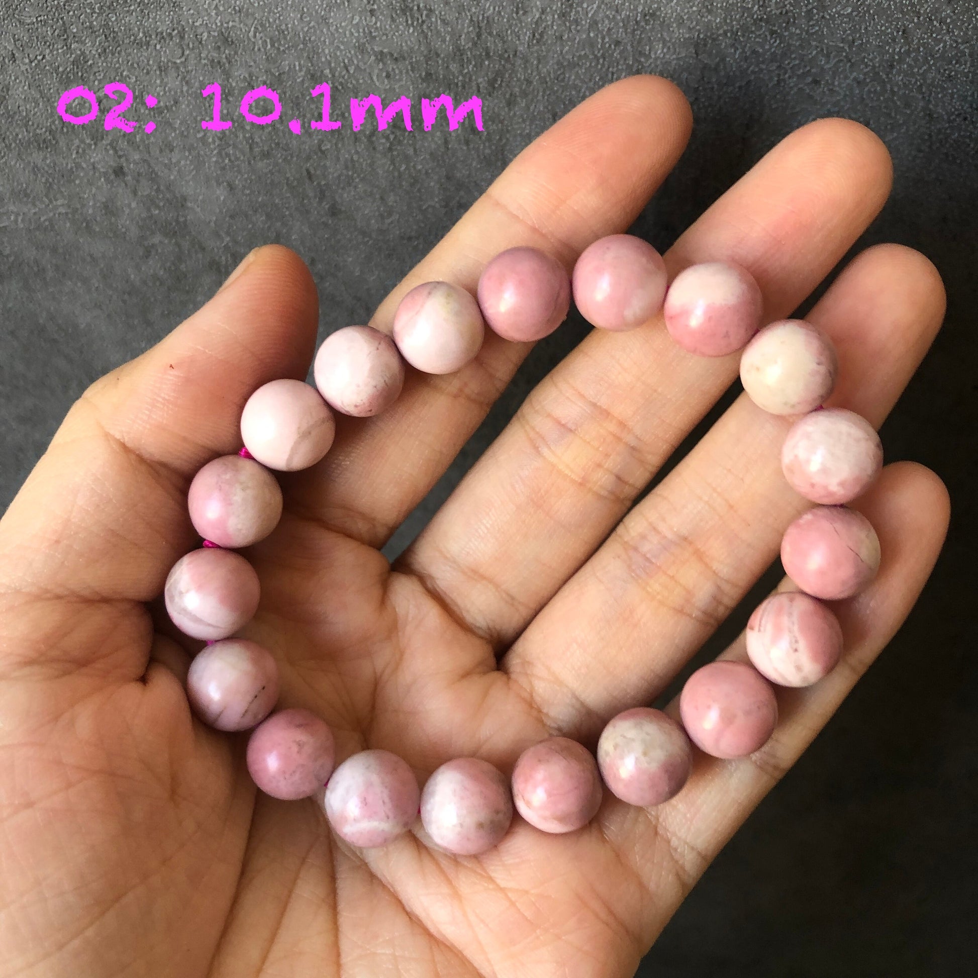 Natural Rhodonite Stone Bracelet | White Pink Crystal | Strawberry Vanilla | Raw Baby Pink Stone Crystal Gemstone Bracelet | Healing Stone