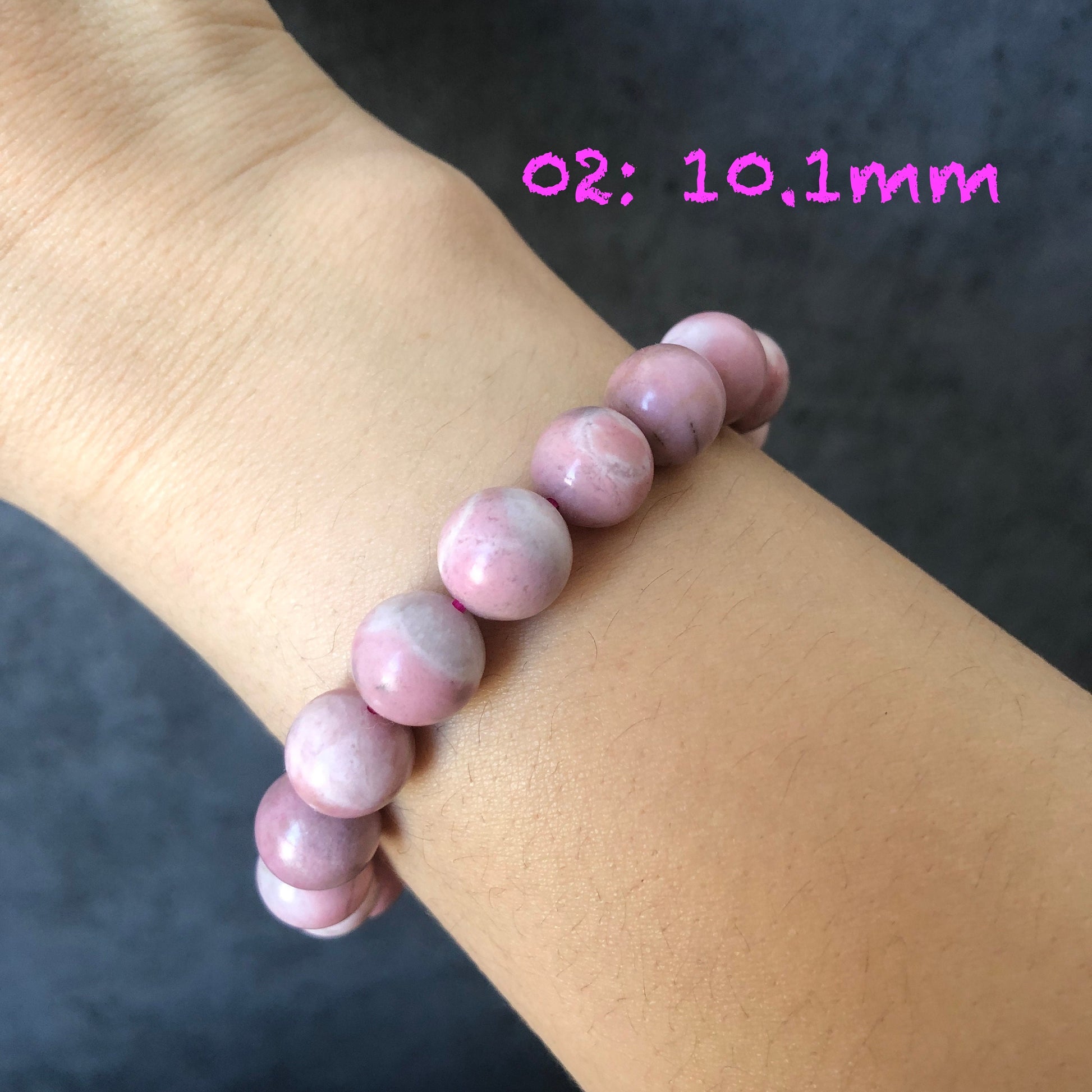 Natural Rhodonite Stone Bracelet | White Pink Crystal | Strawberry Vanilla | Raw Baby Pink Stone Crystal Gemstone Bracelet | Healing Stone