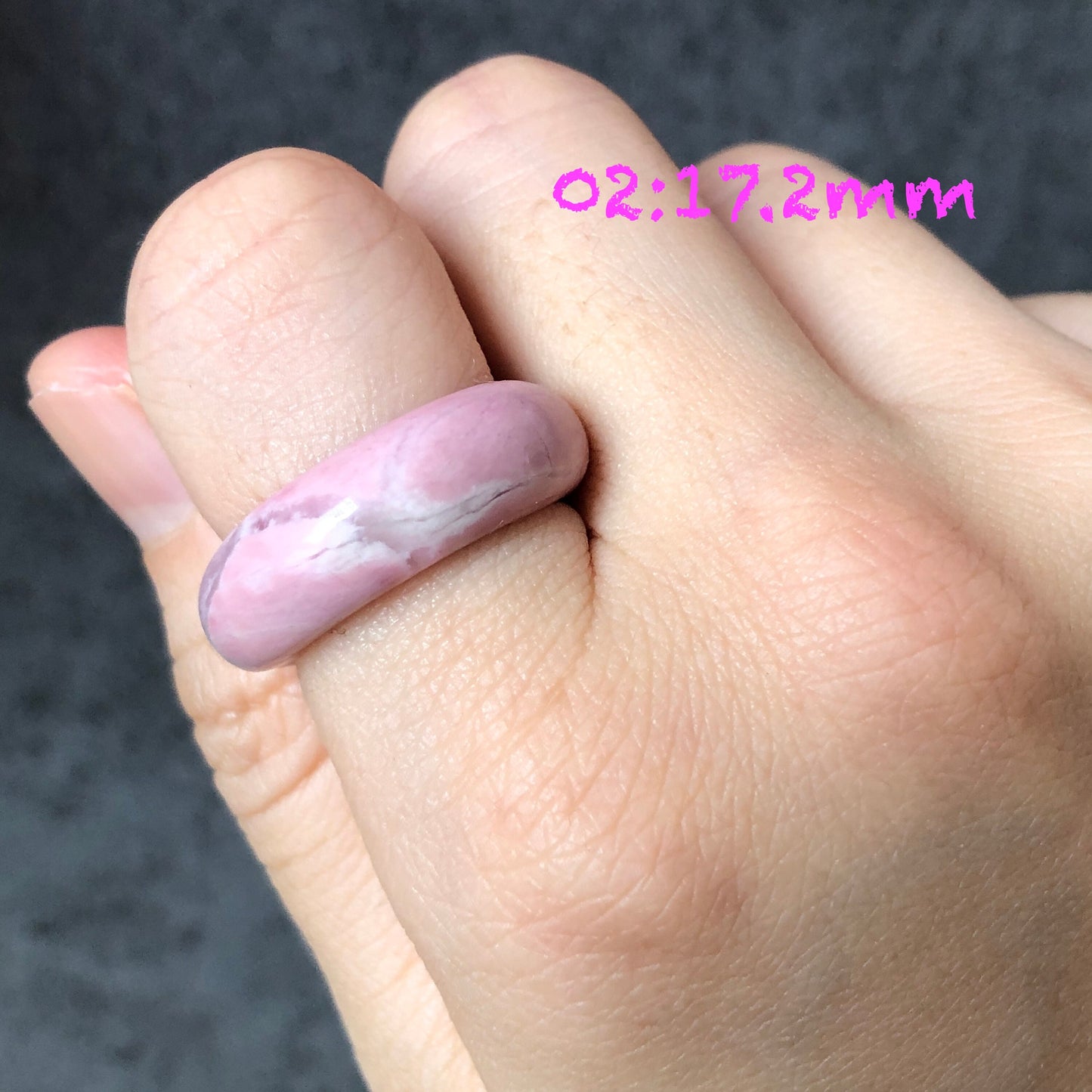 Rhodonite Cat Paw Ring | Milky Pink | Sweet and Cute | Natural Rhodonite| 17mm