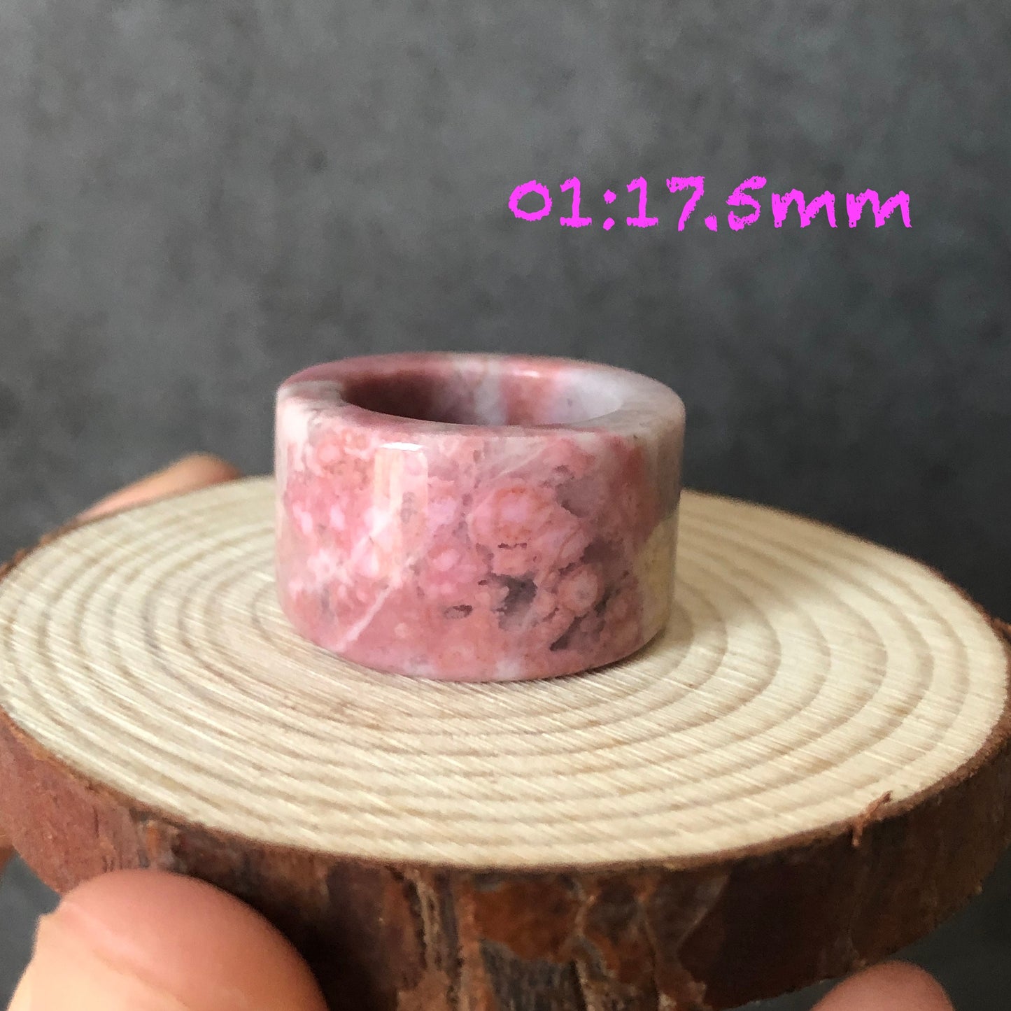 High Quality Natural Rhodonite Ring | Secret Rosy Garden| Sweet & Romantic | Icy Milky Pink | 16-17mm