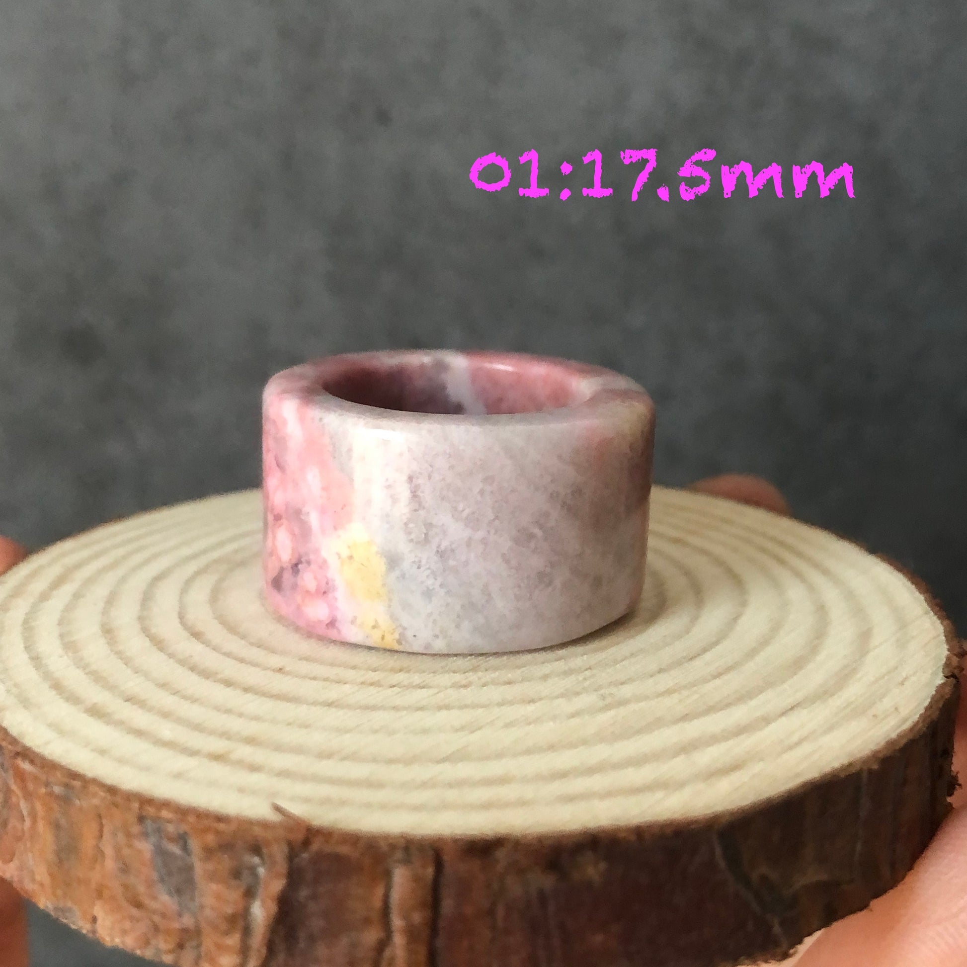 High Quality Natural Rhodonite Ring | Secret Rosy Garden| Sweet & Romantic | Icy Milky Pink | 16-17mm