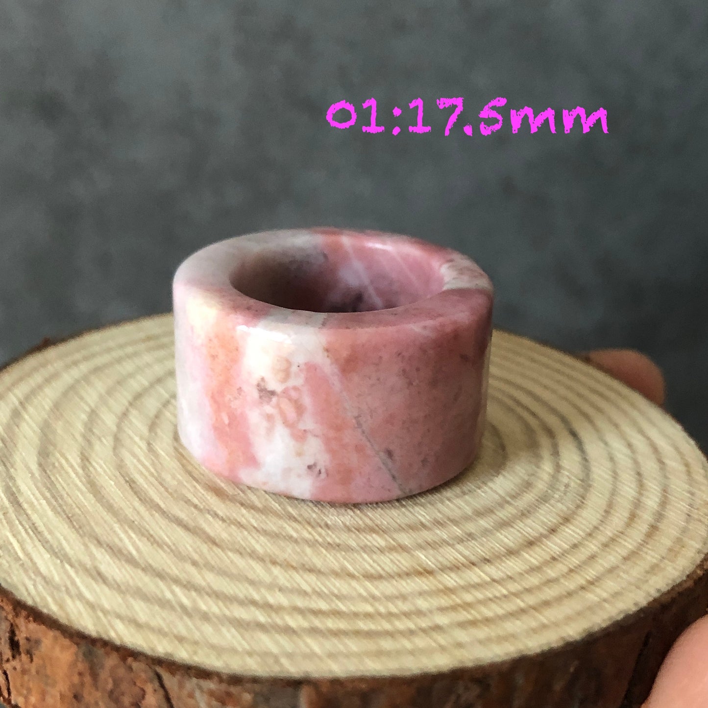 High Quality Natural Rhodonite Ring | Secret Rosy Garden| Sweet & Romantic | Icy Milky Pink | 16-17mm