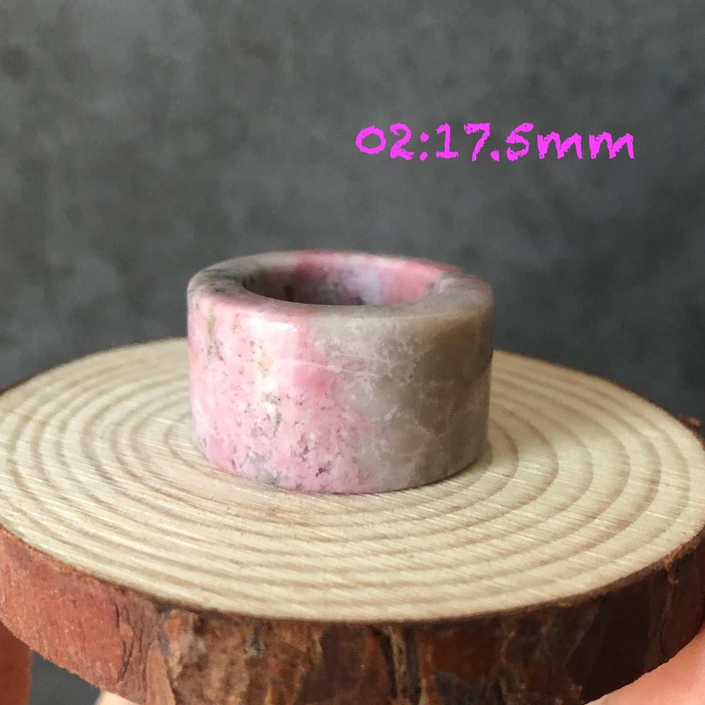 High Quality Natural Rhodonite Ring | Secret Rosy Garden| Sweet & Romantic | Icy Milky Pink | 16-17mm