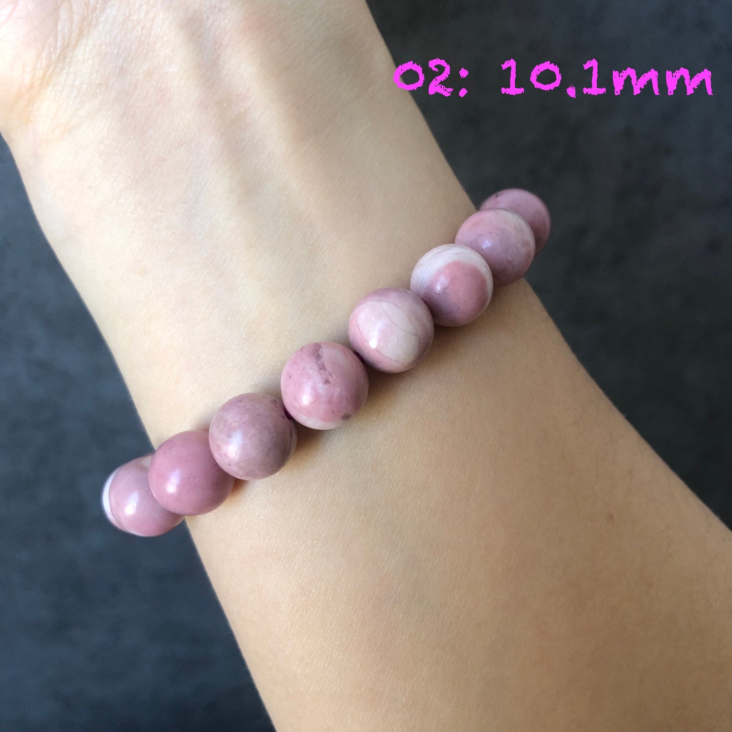 Natural Rhodonite Stone Bracelet | White Pink Crystal | Strawberry Vanilla | Raw Baby Pink Stone Crystal Gemstone Bracelet | Healing Stone