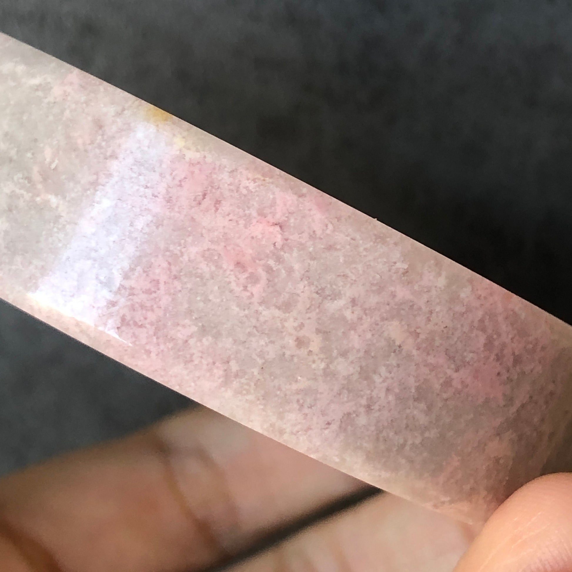 58.4mm Natural Rhodonite Bangle Bracelet | Autumn Rain | Golden Pink Sakura Rain | Raw Crystal Gemstone Bangle | Pink Stone Bangle for Women