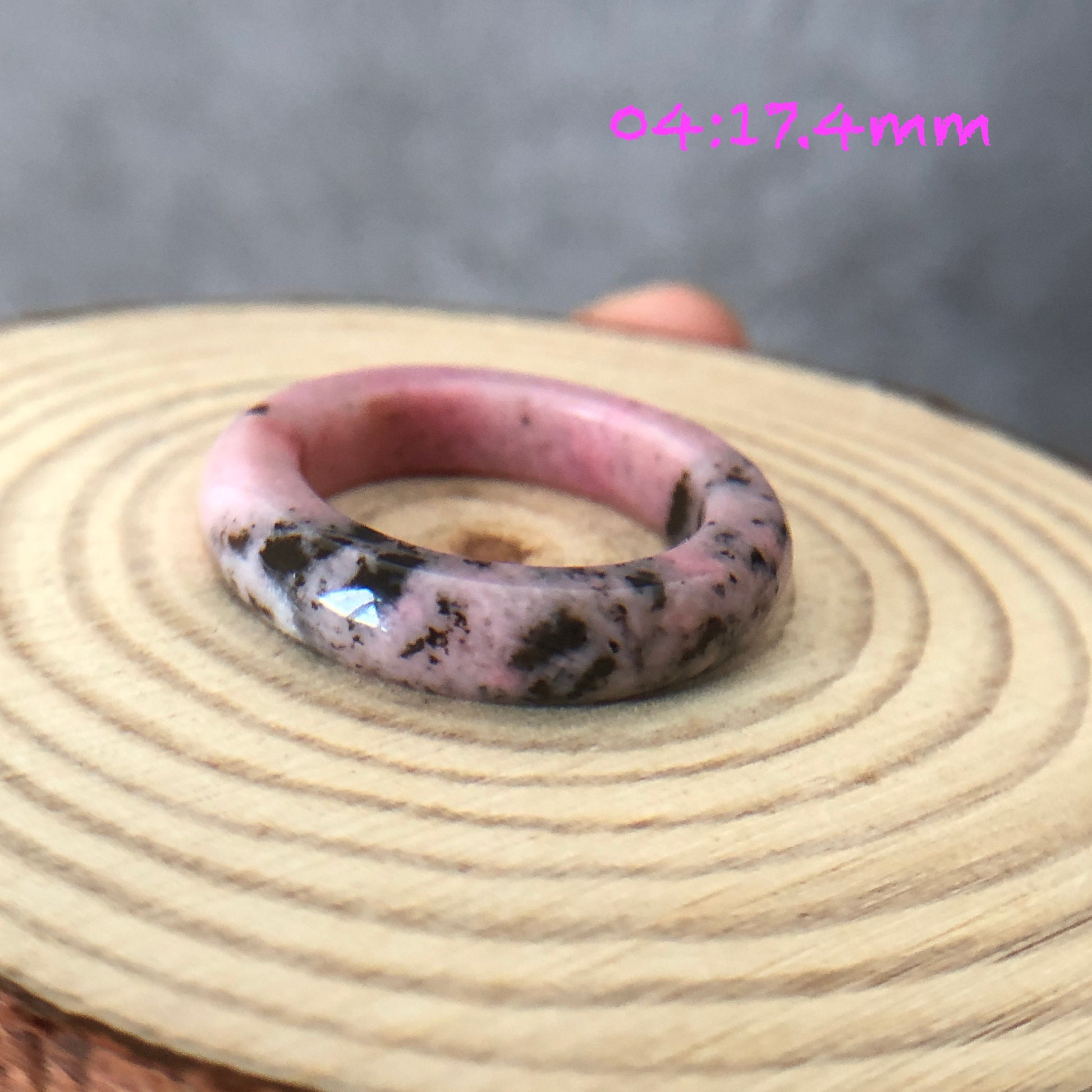 Natural High Quality Rhodonite Ring | 15-17mm | US 4.5-7 | Natural Stone| Healing Stone