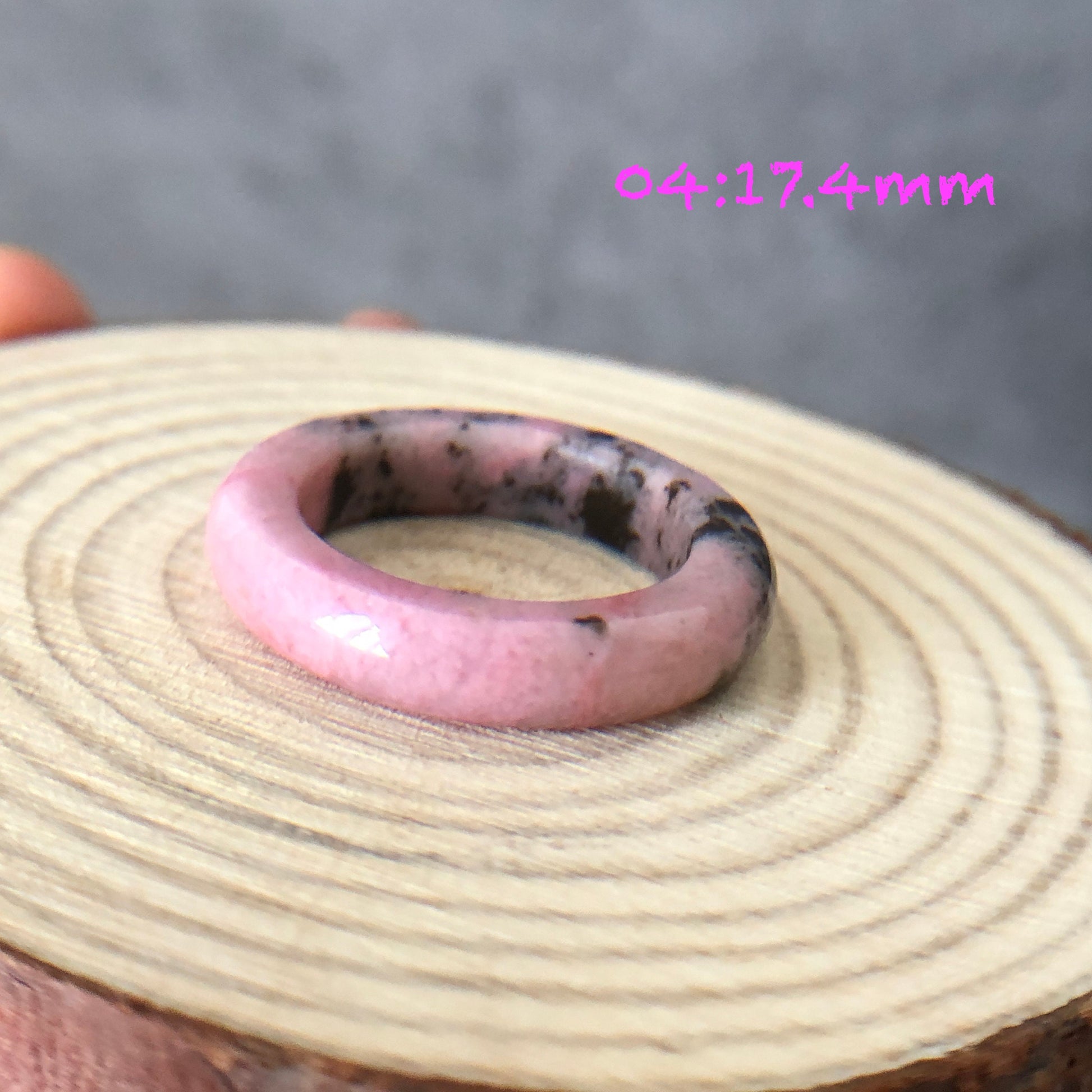 Natural High Quality Rhodonite Ring | 15-17mm | US 4.5-7 | Natural Stone| Healing Stone