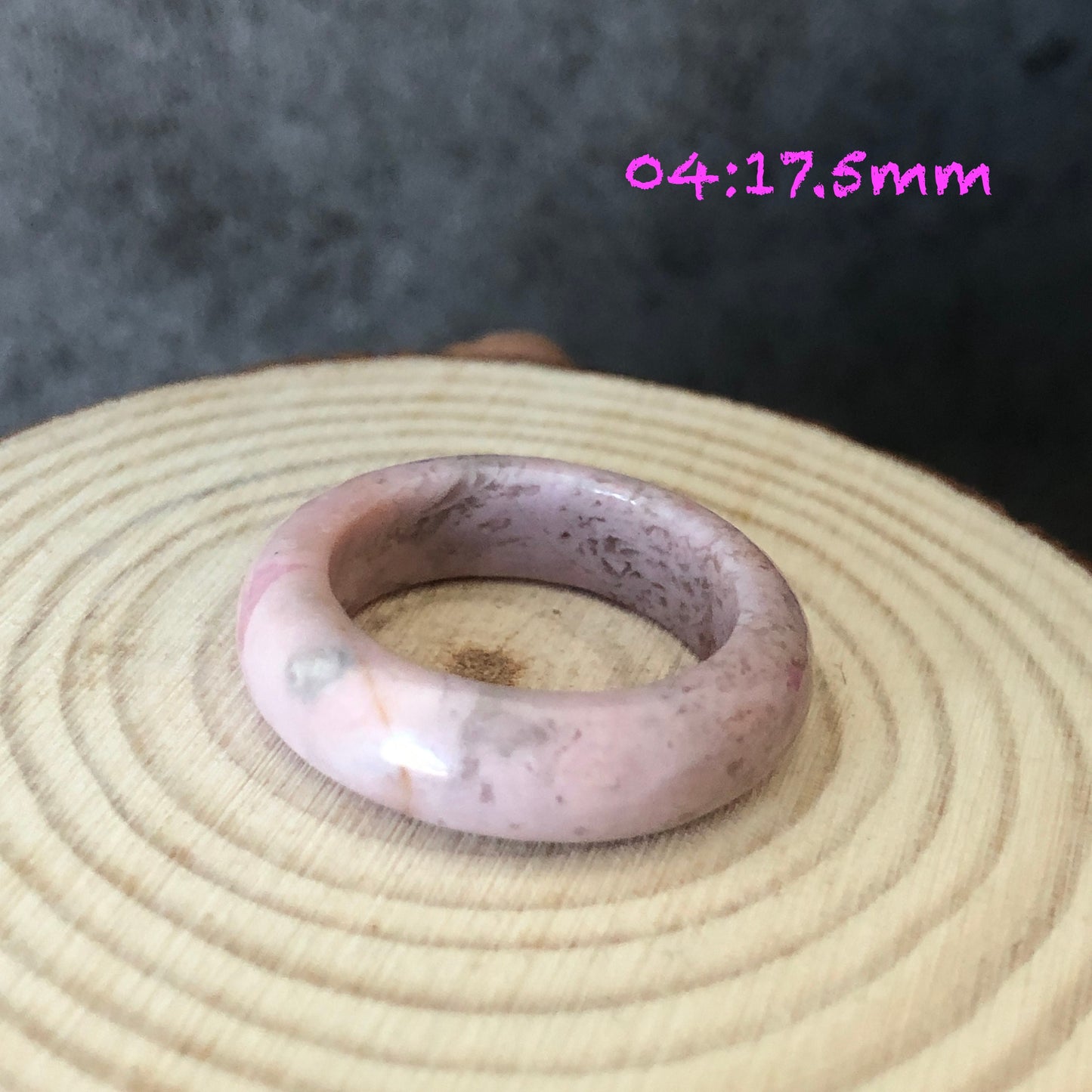 Natural High Quality Rhodonite Ring | Wedding Dress | 17mm | US 7 -7.5 | Natural Stone| Healing Stone