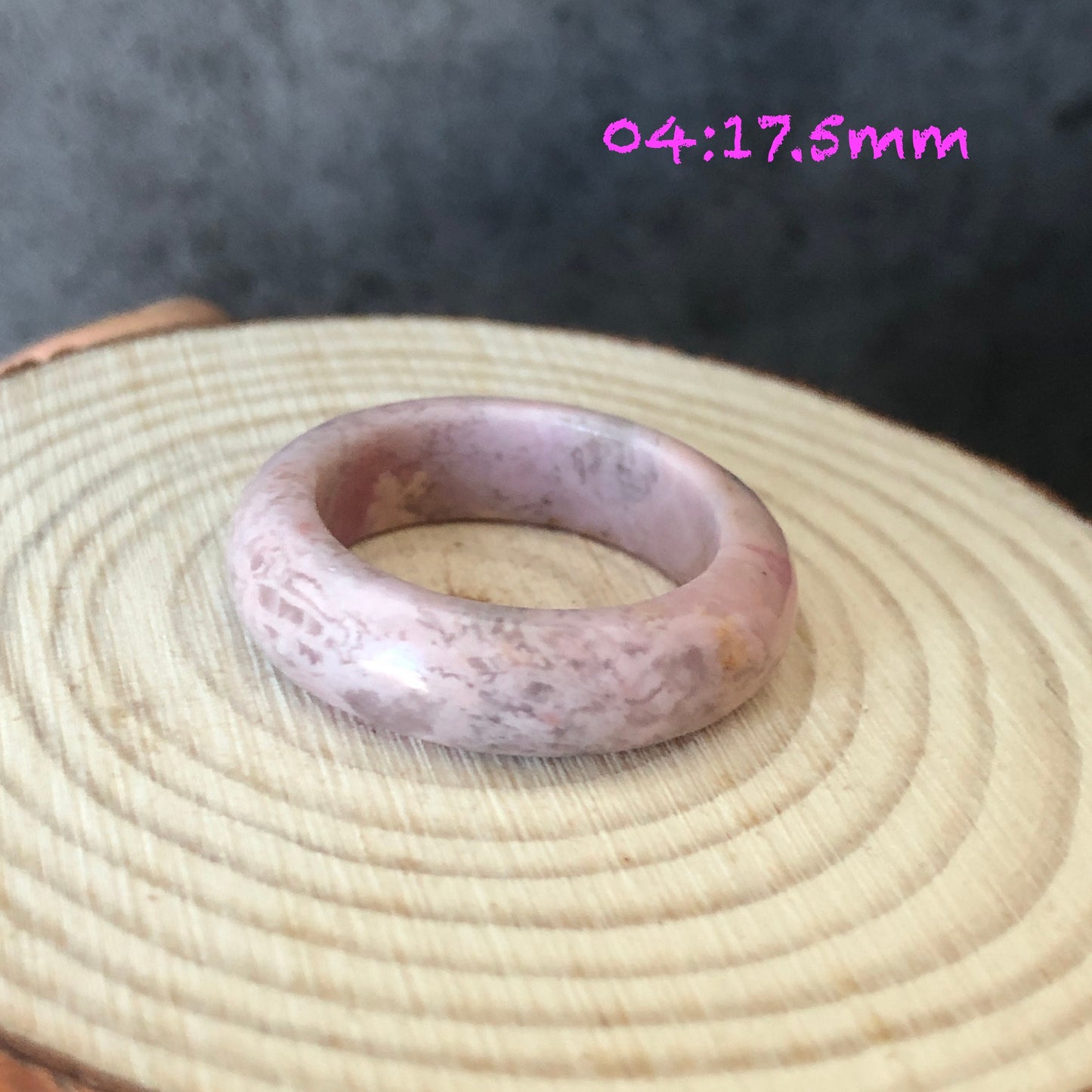 Natural High Quality Rhodonite Ring | Wedding Dress | 17mm | US 7 -7.5 | Natural Stone| Healing Stone