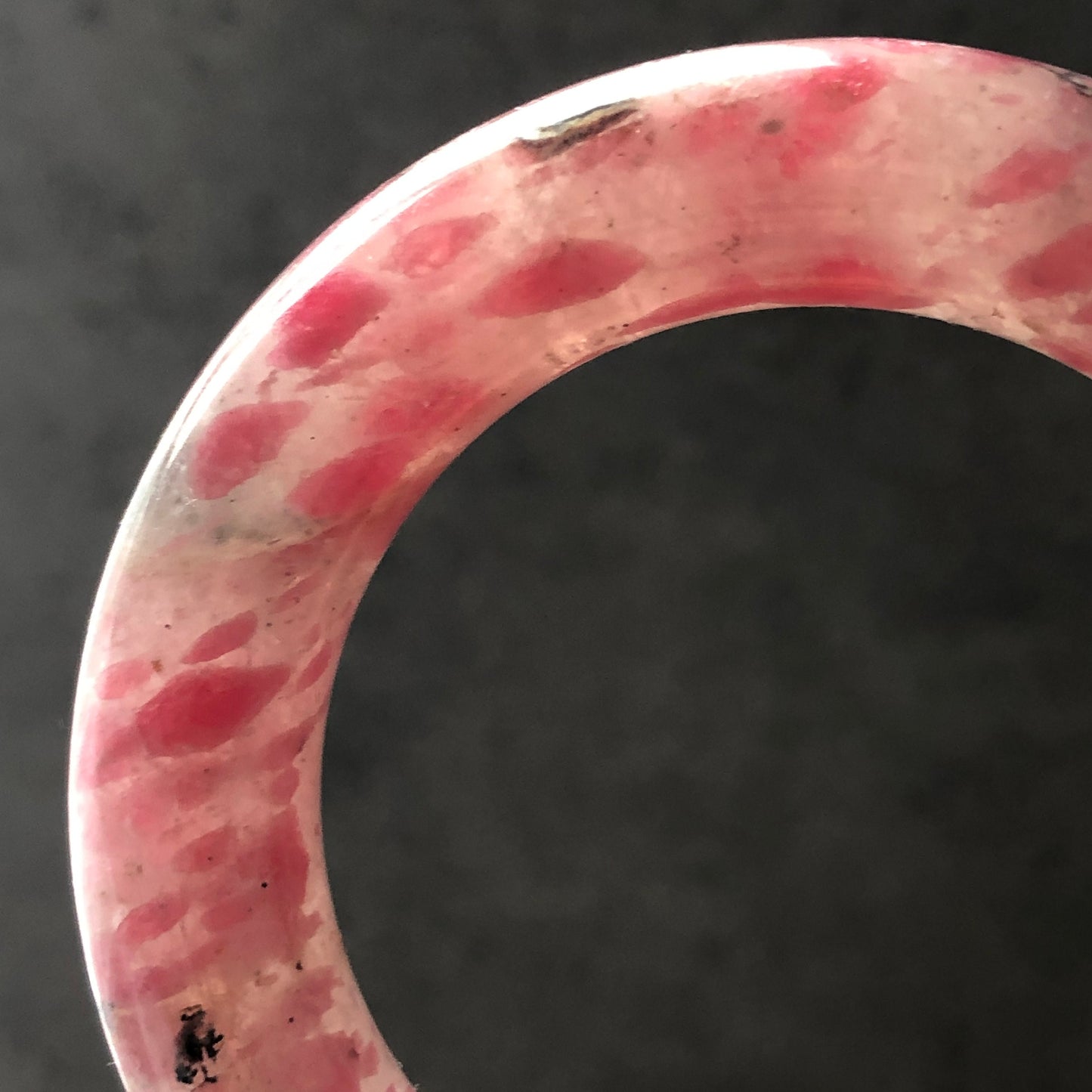 54.8mm Natural Rhodonite Stone Bangle Bracelet | Cherry Plum Blossom Sakura Rain | Chinese Danqing | Crystal Gemstone Bangle Gift for her