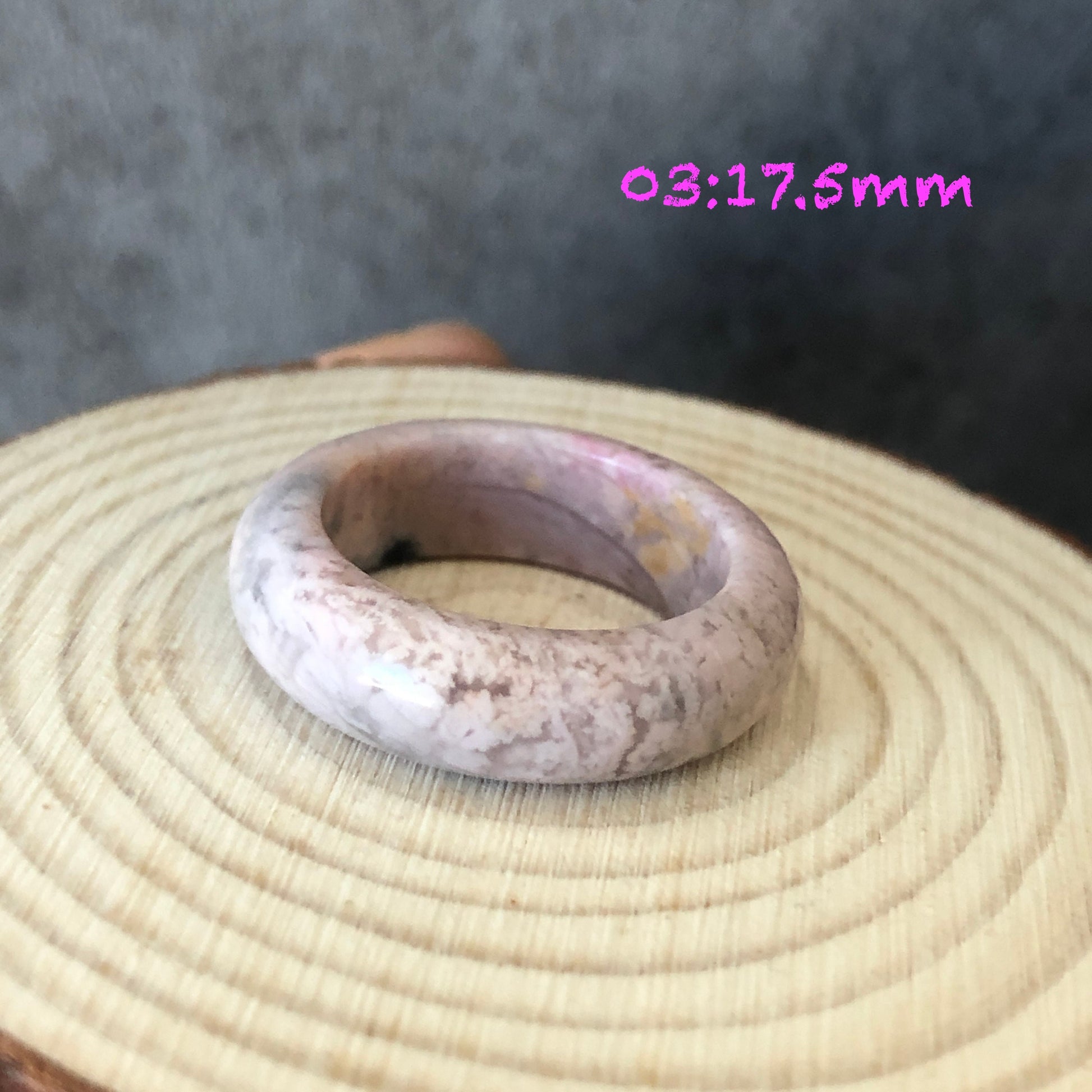 Natural High Quality Rhodonite Ring | Wedding Dress | 17mm | US 7 -7.5 | Natural Stone| Healing Stone