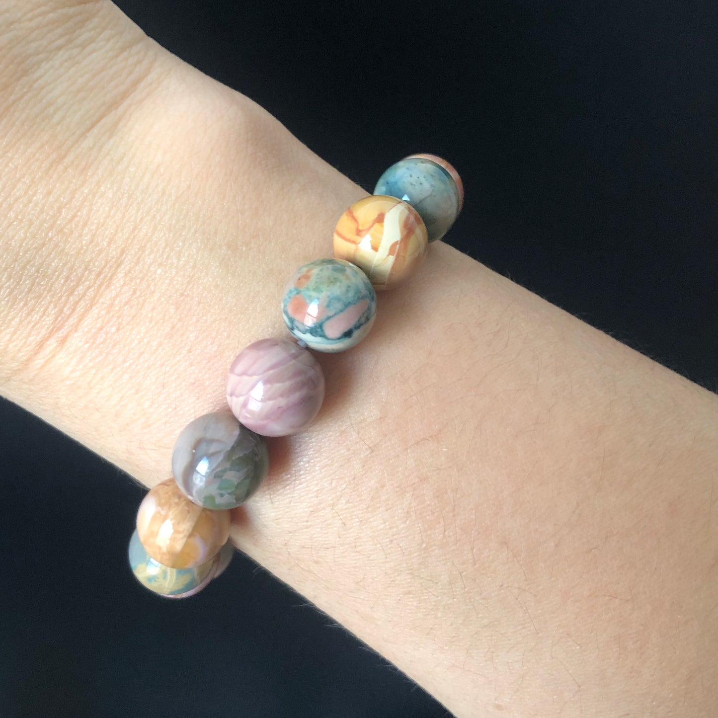 High Quality Natural Alashan Agate Bead Bracelet 11.3+mm | Sweet Swirl Candy | Gemstone Jewellery|DIY Beads|Stone Bracelet|Crystal Bracelet