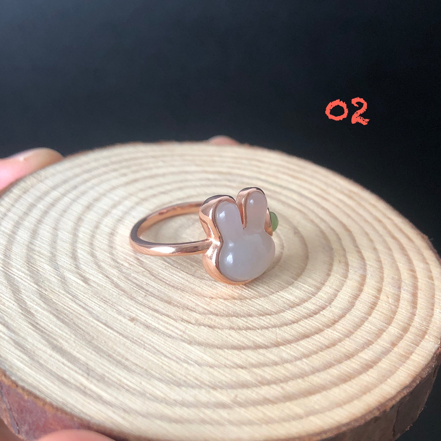 Natural Hetian Jade Rabbit adjustable Rose Gold Ring | Year of Rabbit | Gemstone ring | Easter Gift | Gifts for her | Bunny multi-stone ring