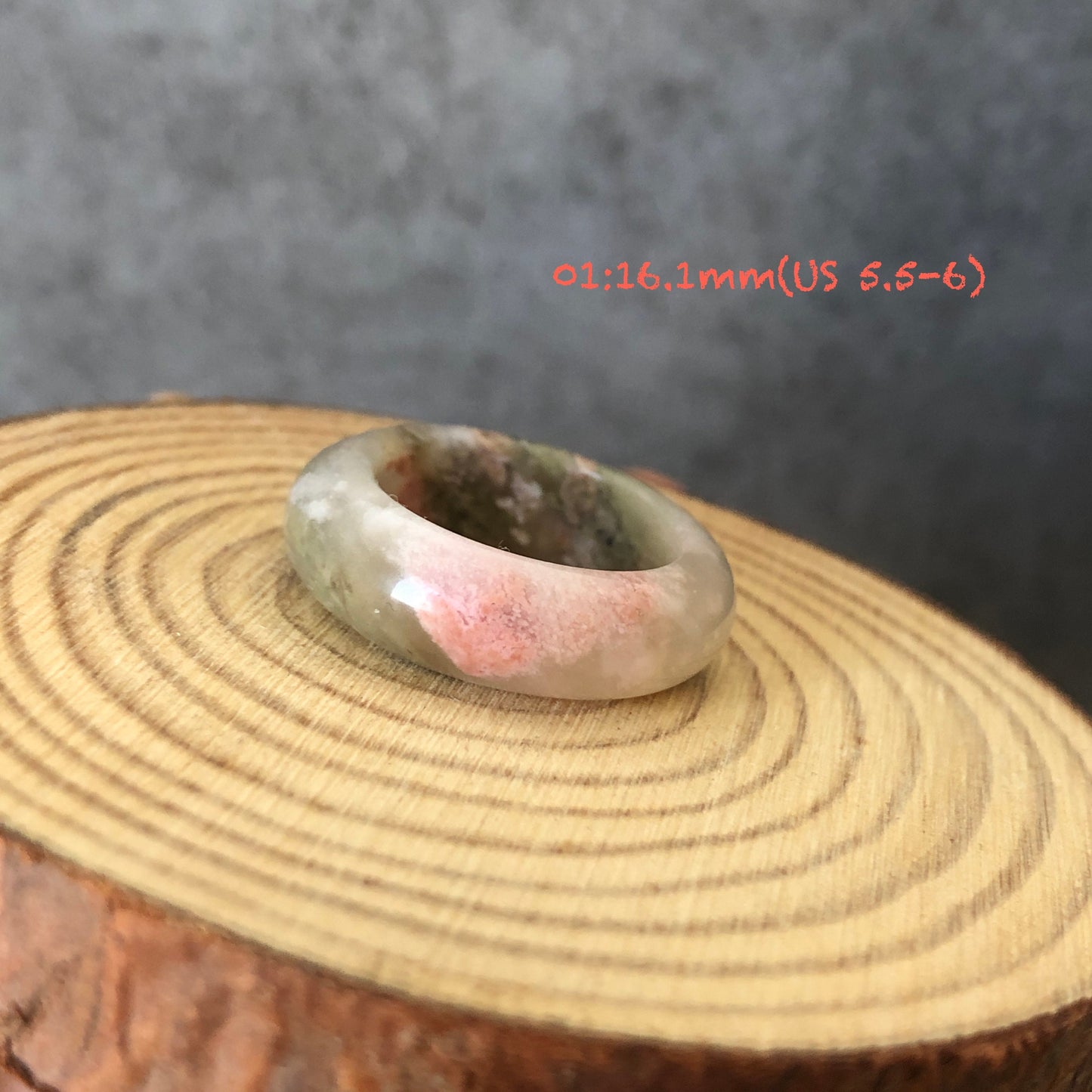 Natural High Quality Rhodonite Ring Pendant | Peach Blossom Forest |16-17mm+ (US 5.5-7) Collection | Tail Finger Ring | Healing Stone