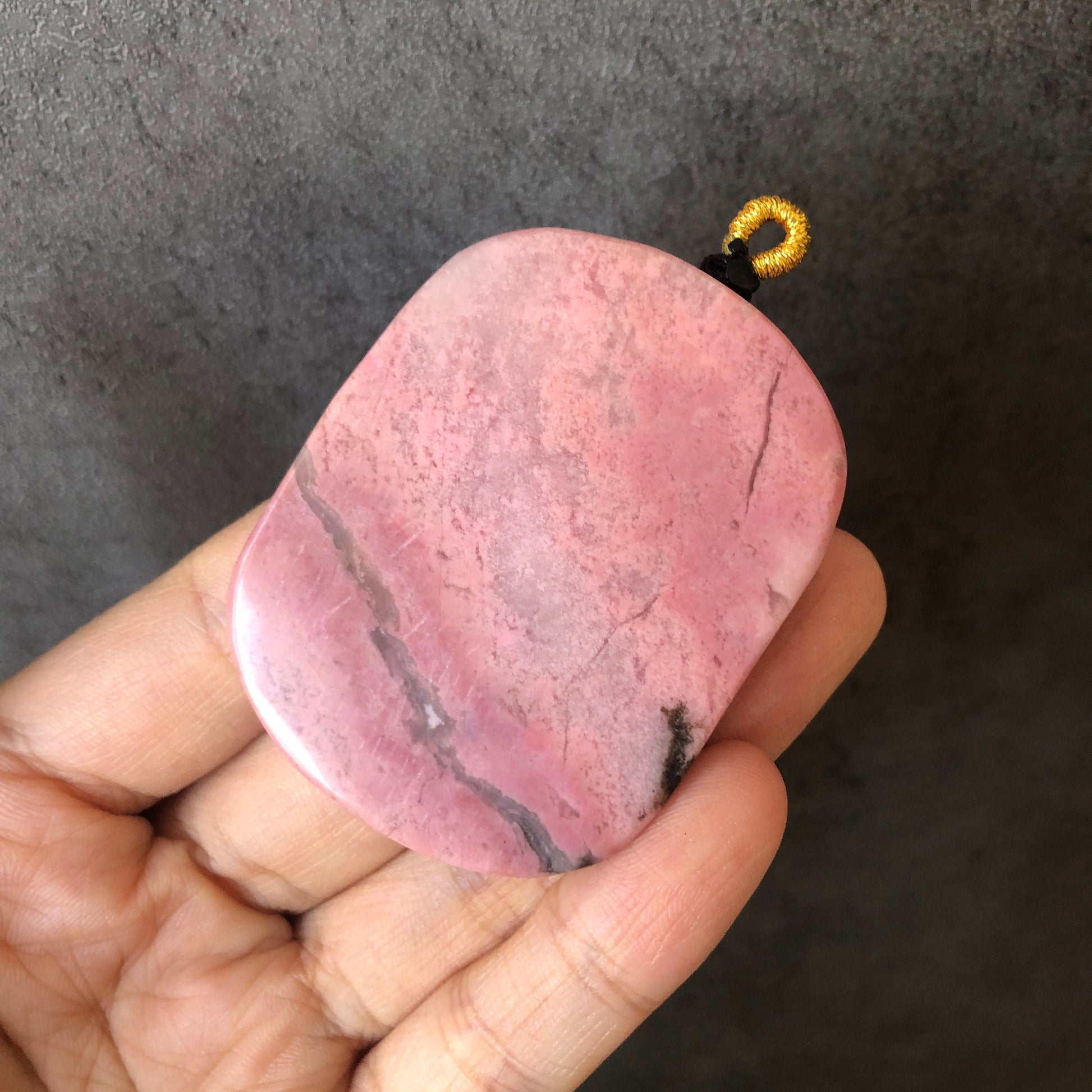 High Quality Natural Rhodonite Stone Carved Phoenix Chinese “招財” Bring Fortune Pendant Crystal Charm | adjustable necklace | Icy Pink