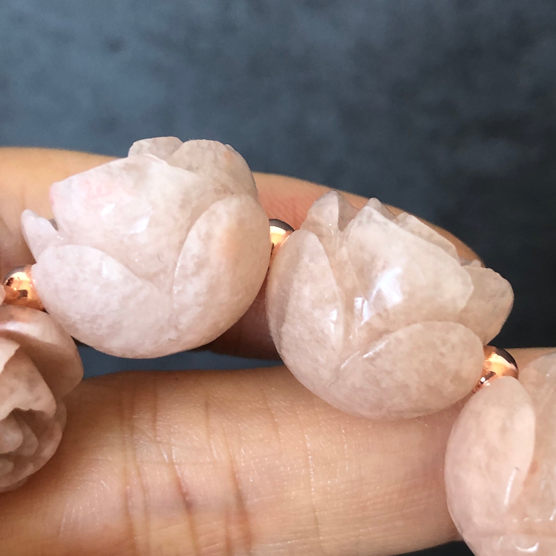 Natural SheTaicui Jade (Quartzite) carved icy Pink Sakura Rose crystal charms Bracelet | Snow Flake | Sweet & Elegant | Personalized Gift