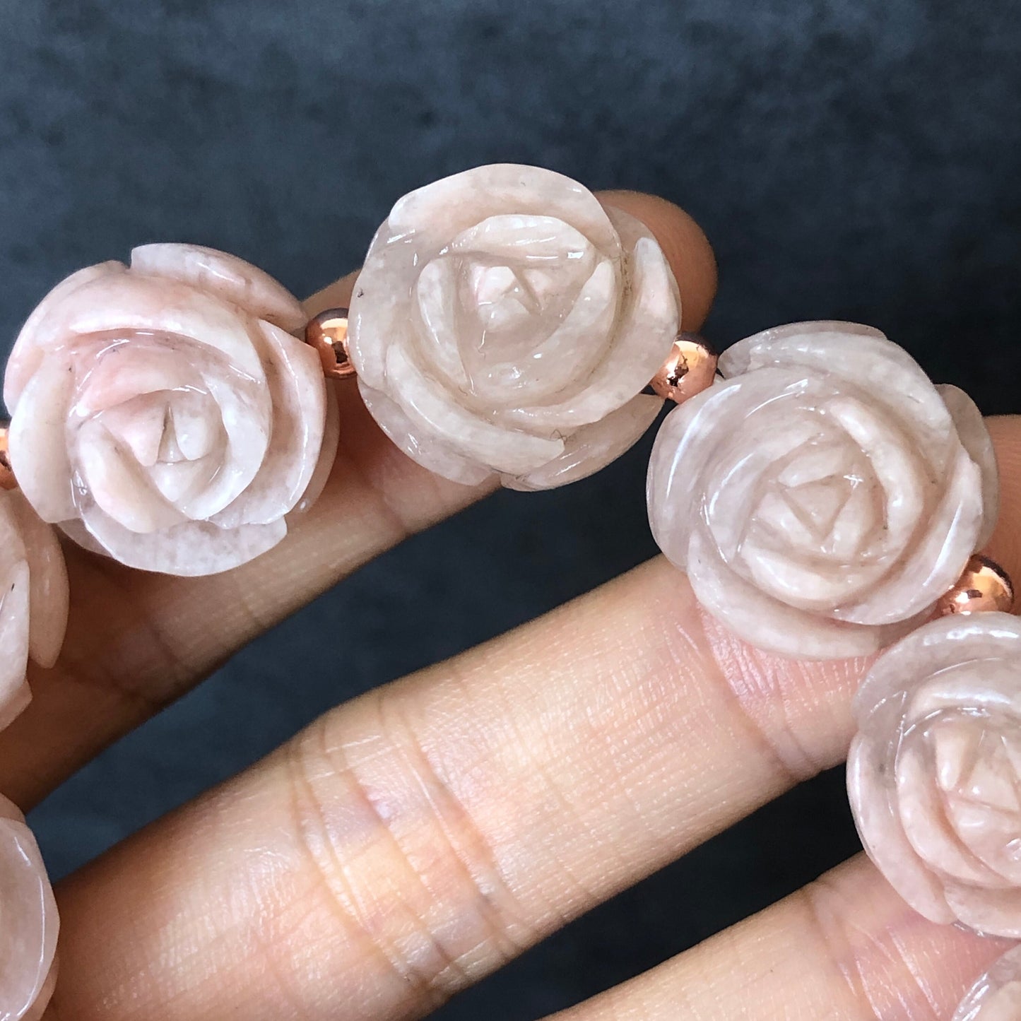 Natural SheTaicui Jade (Quartzite) carved icy Pink Sakura Rose crystal charms Bracelet | Snow Flake | Sweet & Elegant | Personalized Gift