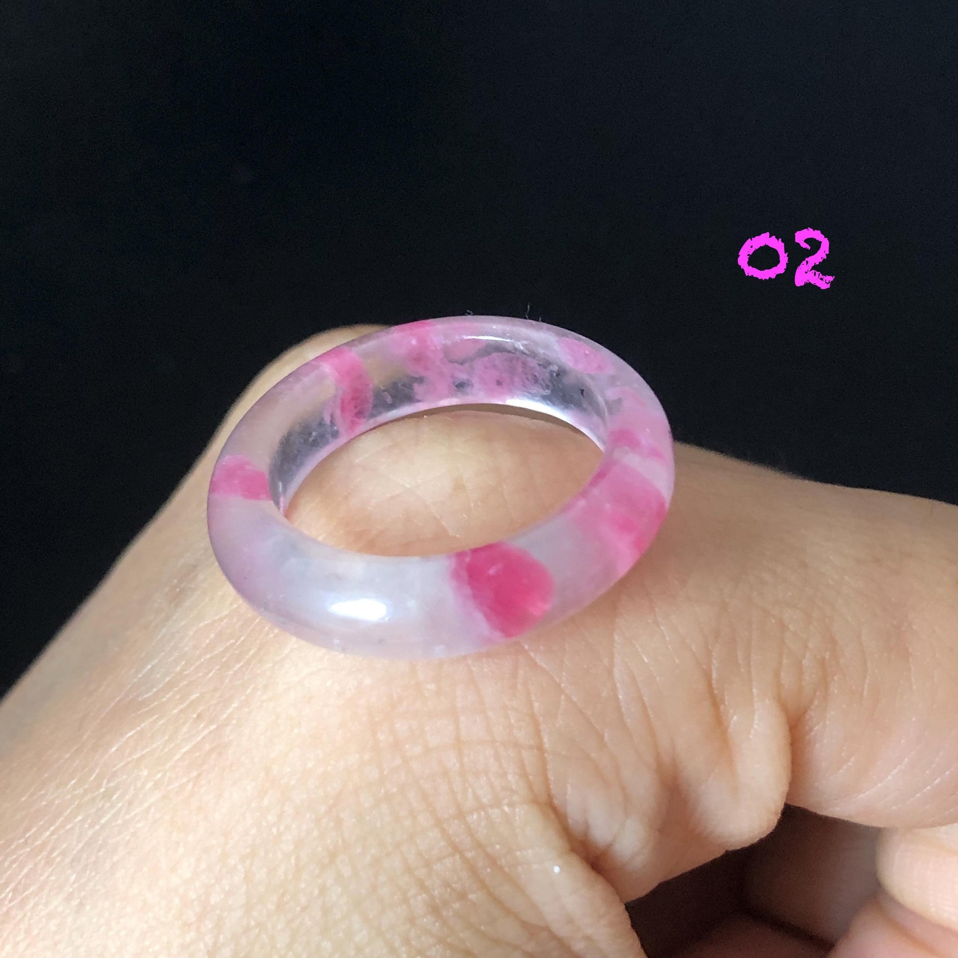 Natural Rhodonite Stone Crystal Ring | 16-17mm | US 6-7.5 | Sakura Rain | Cherry Blossom | Icy Pink | Healing Gemstone | Love Stone