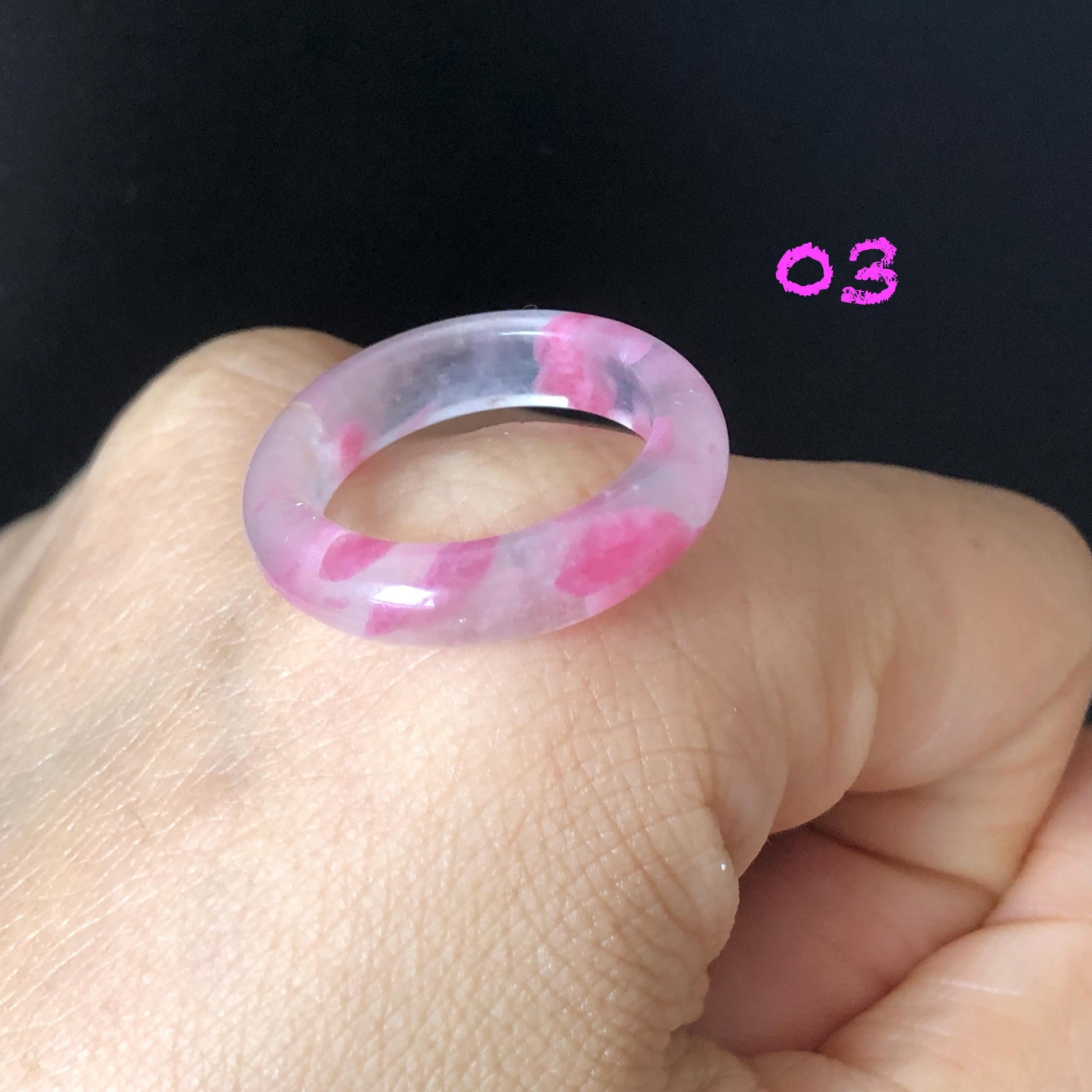 Natural Rhodonite Stone Crystal Ring | 16-17mm | US 6-7.5 | Sakura Rain | Cherry Blossom | Icy Pink | Healing Gemstone | Love Stone