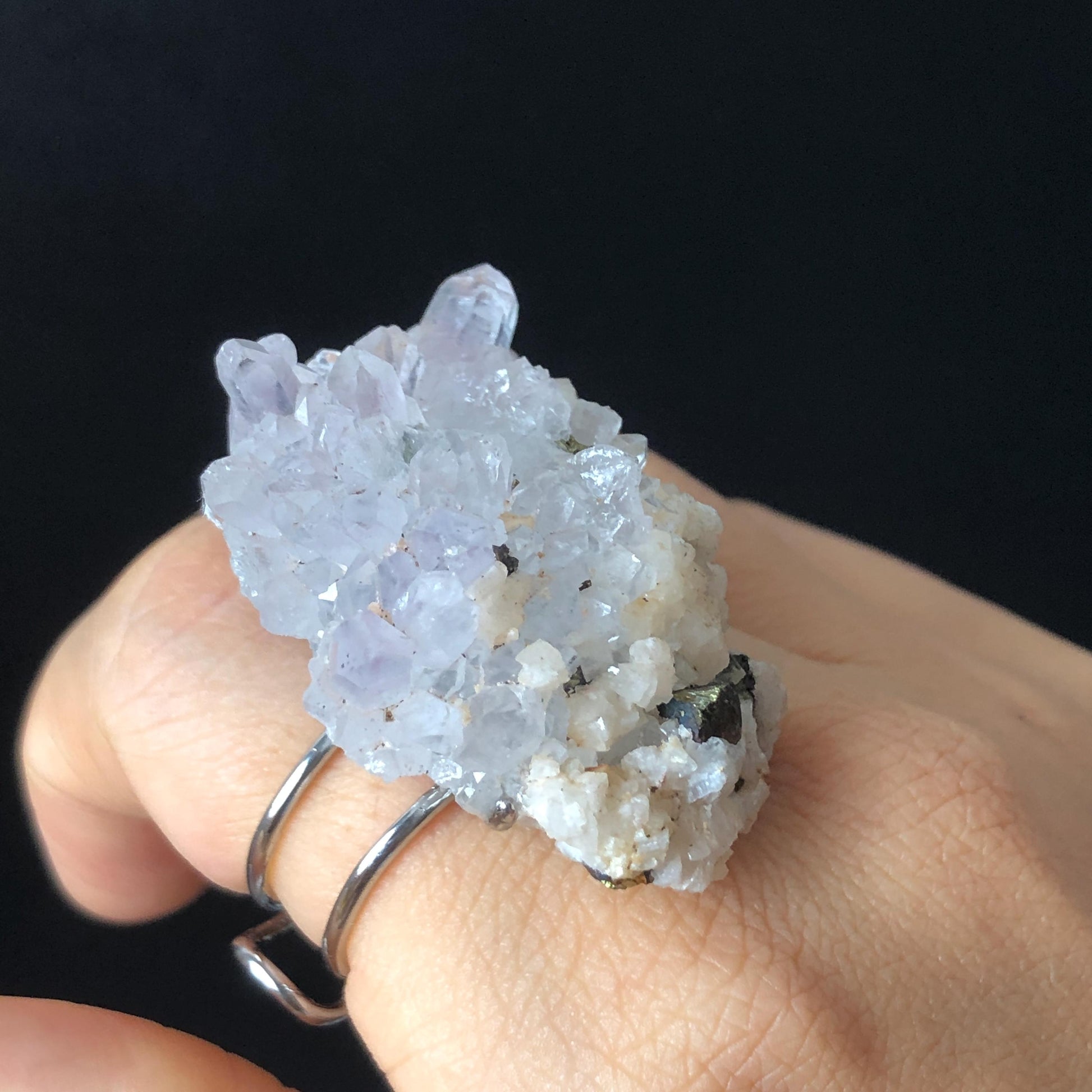 Raw Red Quartz Chalcopyrite Dolomite Ring, Raw Stone Ring Big Crystal Ring, Large Statement Ring, Huge Cocktail ring, Chunky Irregular ring, silver plated copper ring, abundance stone, Large Quartz Ring for men women, gift for her, birthstone ring