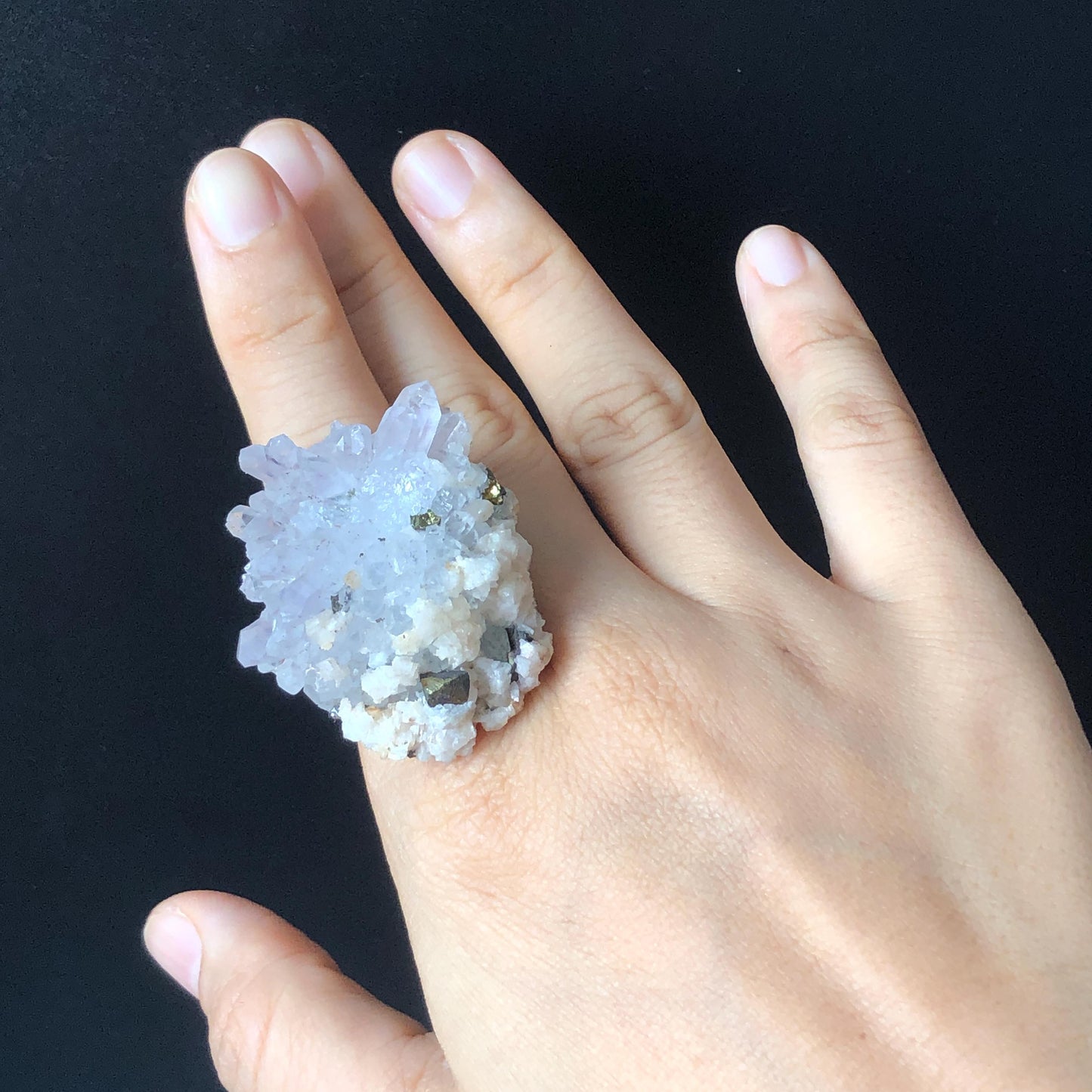 Raw Red Quartz Chalcopyrite Dolomite Ring, Raw Stone Ring Big Crystal Ring, Large Statement Ring, Huge Cocktail ring, Chunky Irregular ring, silver plated copper ring, abundance stone, Large Quartz Ring for men women, gift for her, birthstone ring