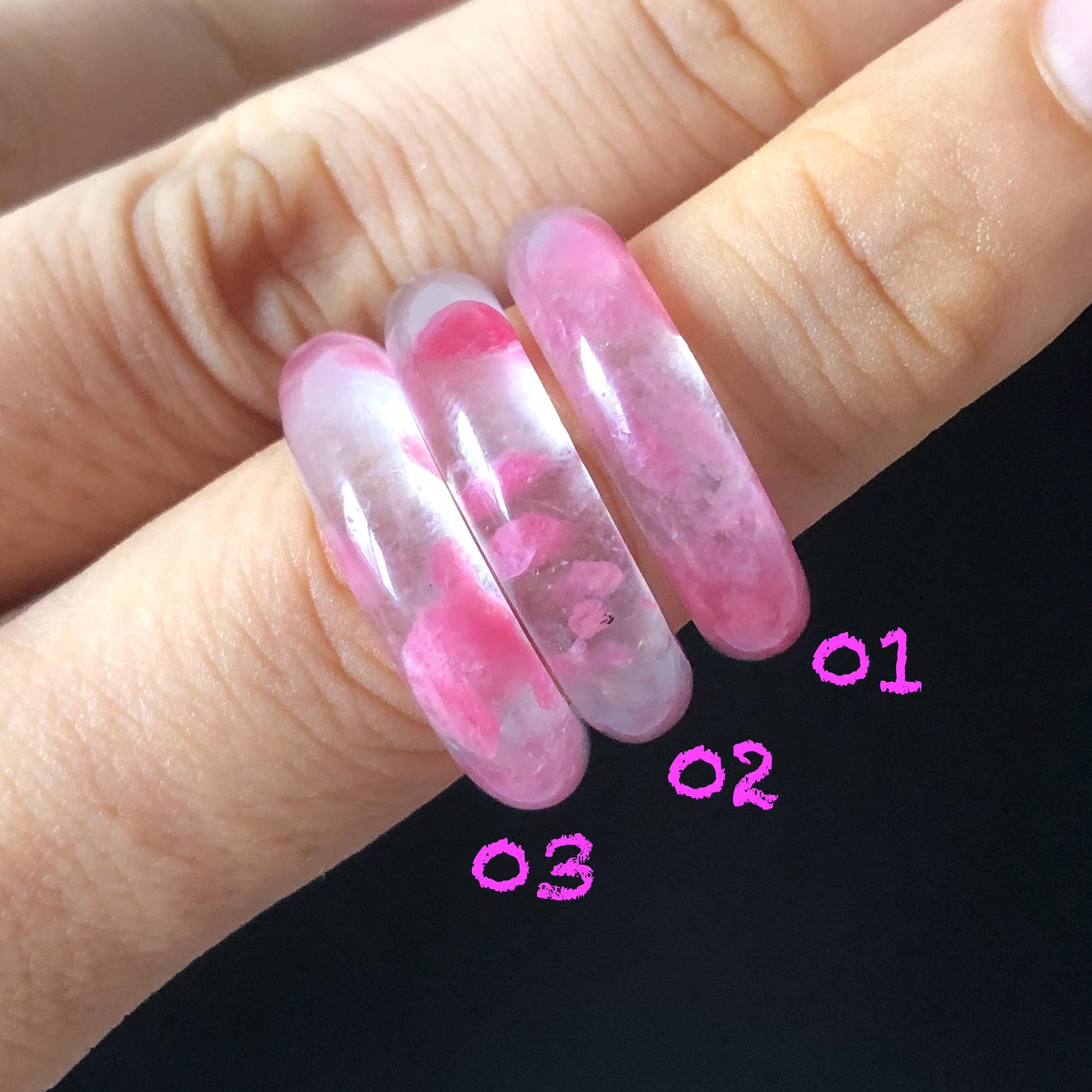 Natural Rhodonite Stone Crystal Ring | 16-17mm | US 6-7.5 | Sakura Rain | Cherry Blossom | Icy Pink | Healing Gemstone | Love Stone