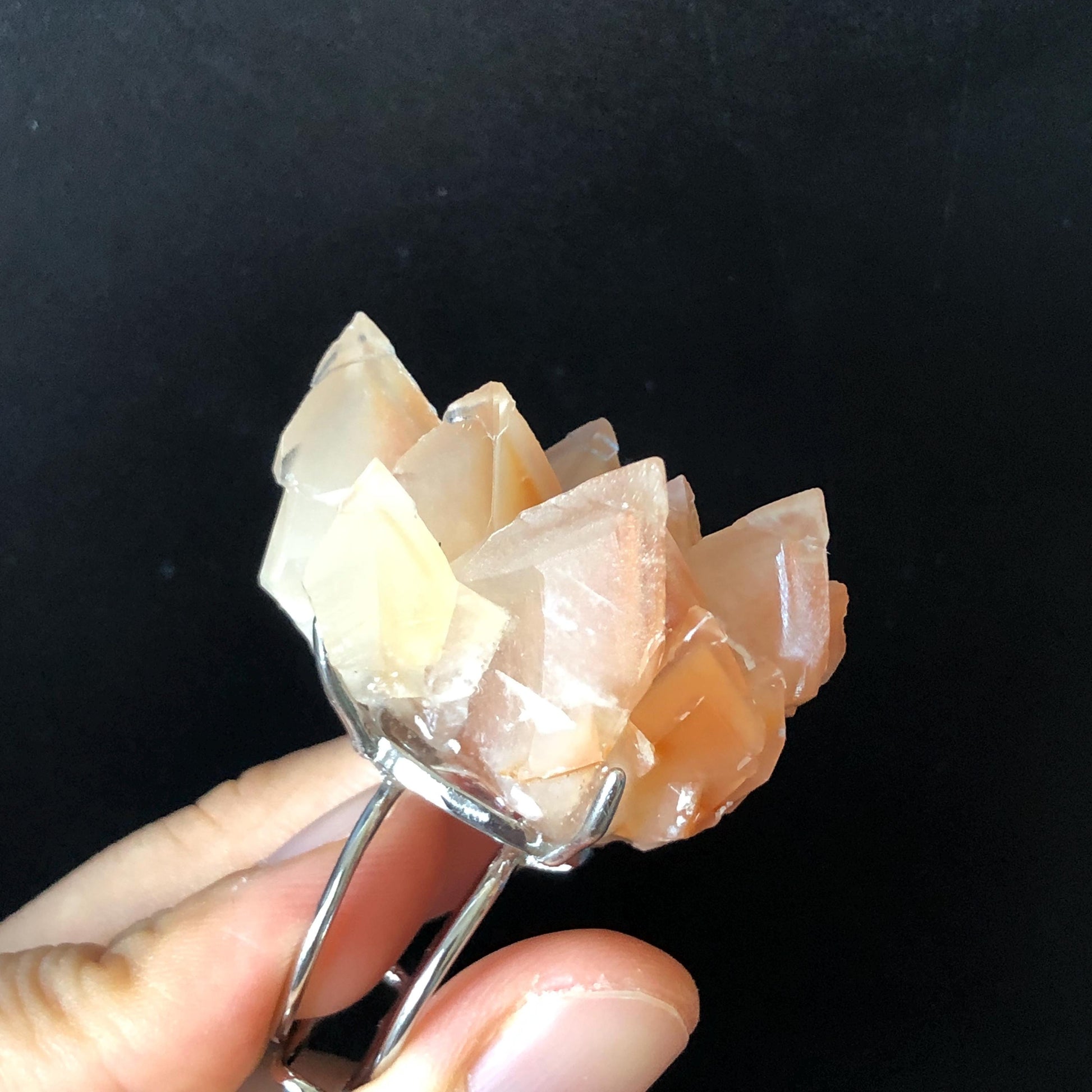 Natural Raw calcite Ring, Coral Hedgehog, Raw Stone Ring Big Crystal Ring, Chunky Irregular Ring Gift, Gothic Ring, Large Statement Ring