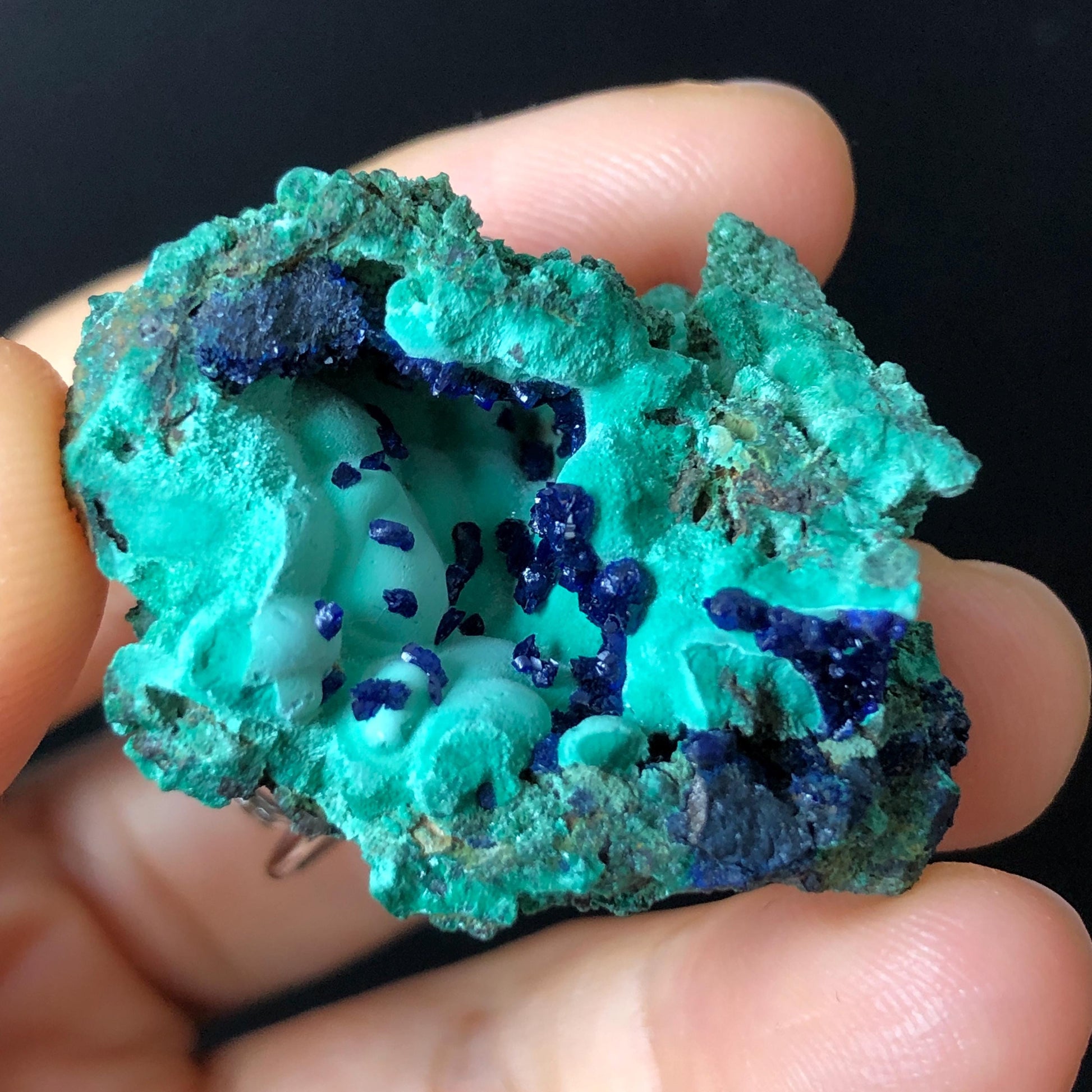 Raw Azurite Malachite Ring, Raw Stone Ring, Raw Crystal Ring, Big Statement Ring, Rough Irregular Chunky Gemstone Ring Gift for Men and Women, Sparky Shiny Crystal Ring, May Birthstone Ring, Silver Gold plated copper ring, birthday gift for her him