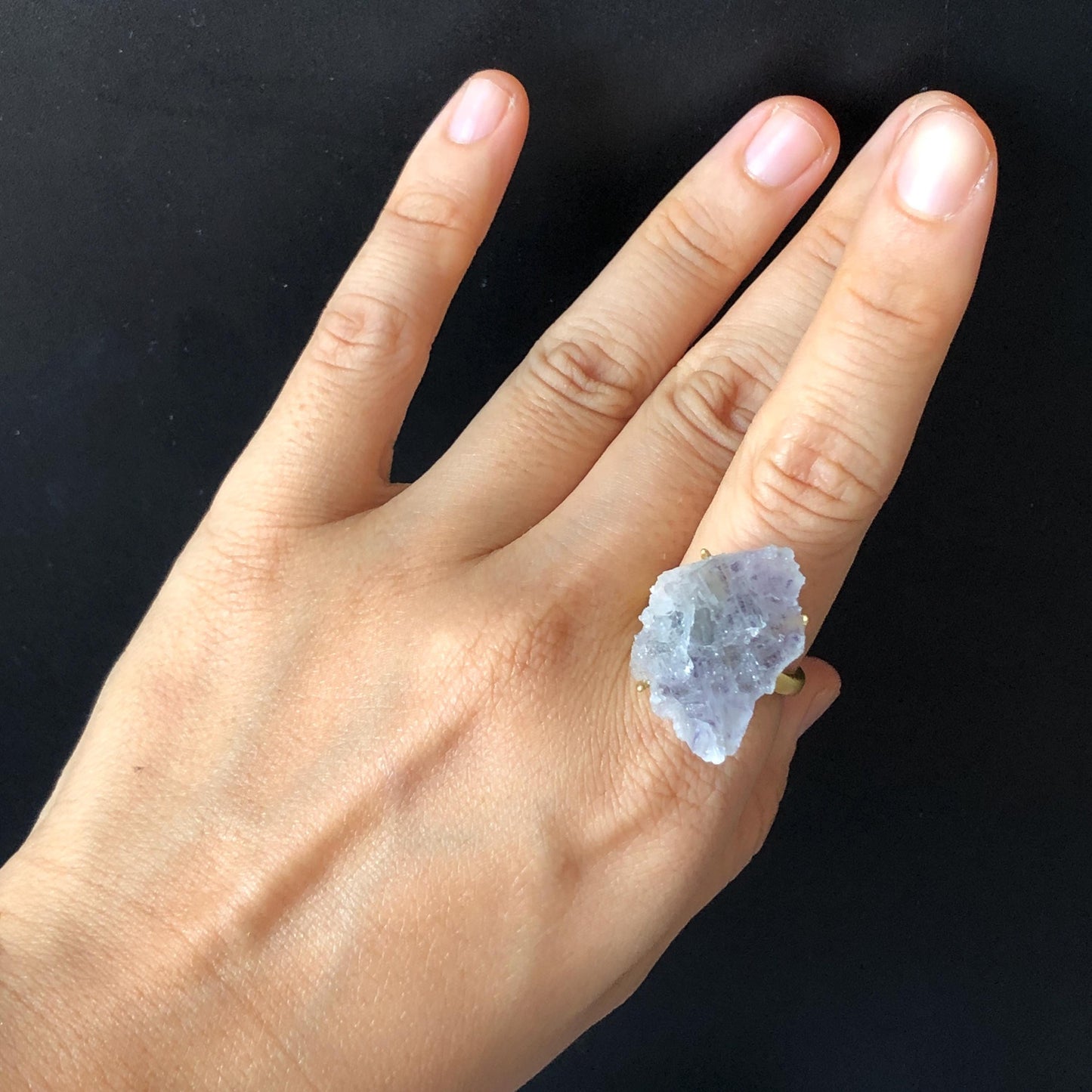 Raw Fluorite Crystal Ring | Sparkling Blue Ice Cube | Adjustable Statement Band Ring | Third Eye Chakra | Natural Gemstone Birthstone, Raw Mineral Ring, Chunky Irregular Ring Gift for her and him, Sparky Shiny Raw Crystal Ring, gold-plated copper rin