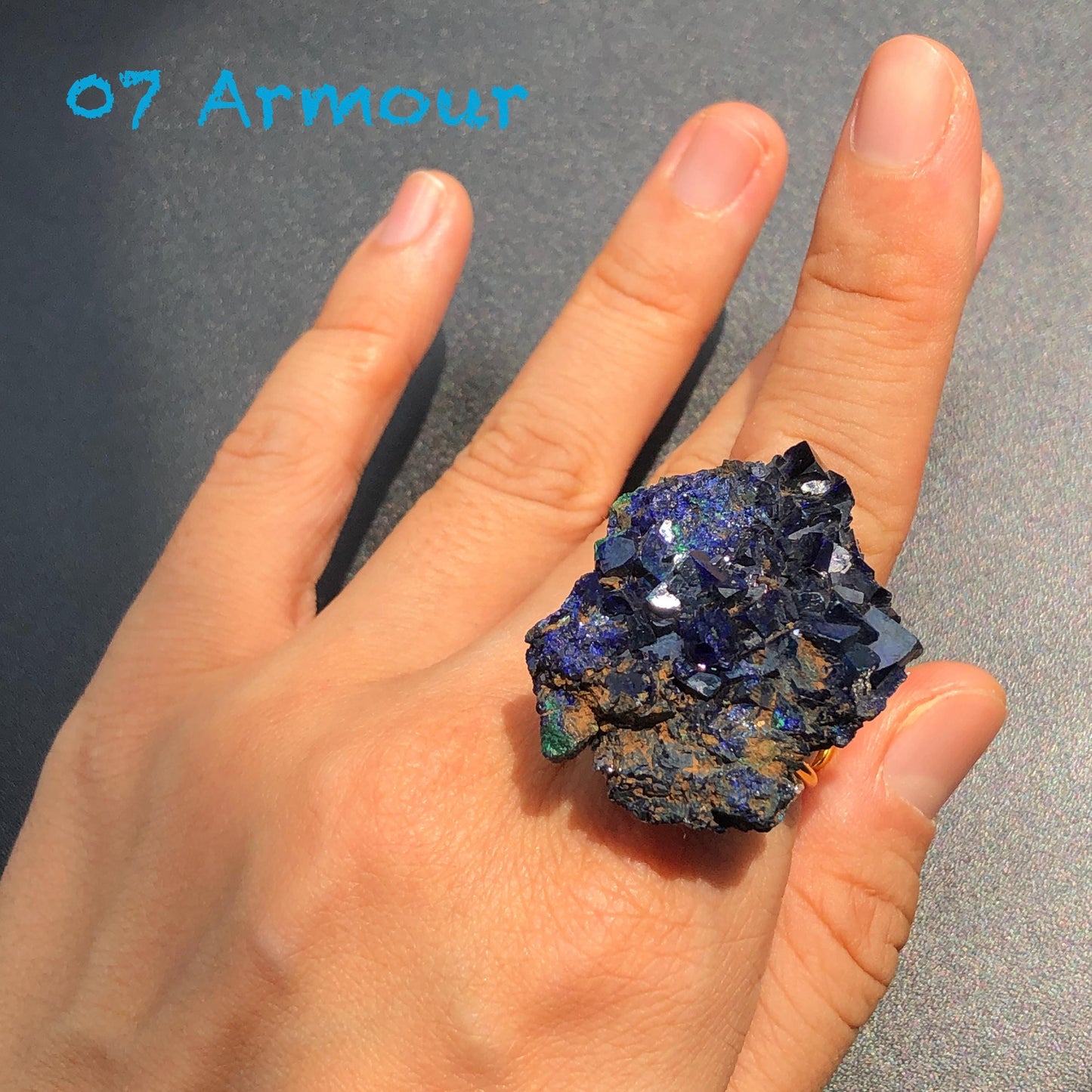 Raw Azurite Malachite Ring, Raw Stone Ring, Raw Crystal Ring, Big Statement Ring, Rough Irregular Chunky Gemstone Ring Gift for Men and Women, Sparky Shiny Crystal Ring, May Birthstone Ring, Silver Gold plated copper ring, birthday gift for her him