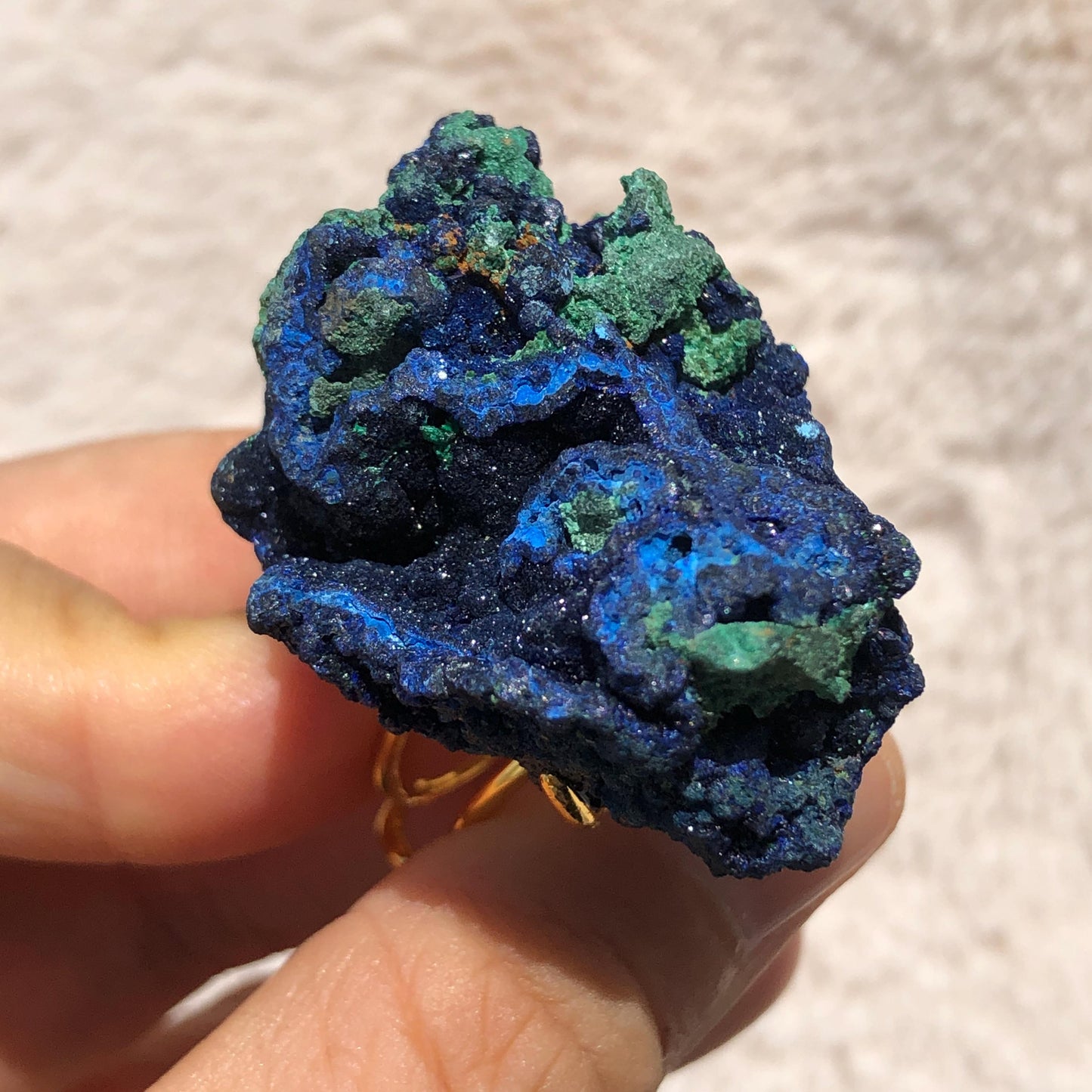 Raw Azurite Malachite Ring, Raw Stone Ring, Raw Crystal Ring, Big Statement Ring, Rough Irregular Chunky Gemstone Ring Gift for Men and Women, Sparky Shiny Crystal Ring, May Birthstone Ring, Silver Gold plated copper ring, birthday gift for her him