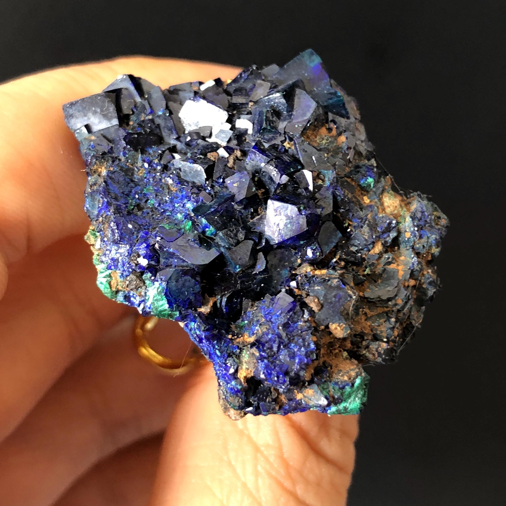 Raw Azurite Malachite Ring, Raw Stone Ring, Raw Crystal Ring, Big Statement Ring, Rough Irregular Chunky Gemstone Ring Gift for Men and Women, Sparky Shiny Crystal Ring, May Birthstone Ring, Silver Gold plated copper ring, birthday gift for her him