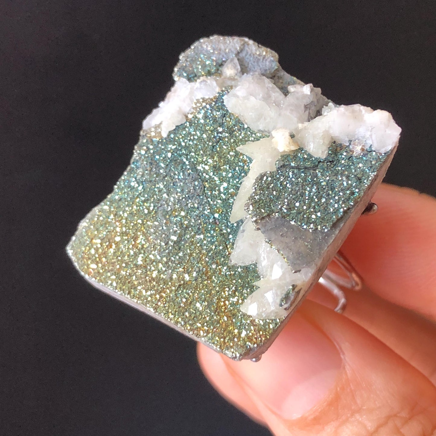 Raw Rainbow Pyrite & Calcite Ring, Raw Stone Ring, Sparky Big Raw Crystal Ring, Large Statement Ring men women, Chunky Irregular Stone Ring Gift, Huge Crystal Ring, Shiny Crystal Ring, Large Cocktail Ring, silver-plated copper ring, birthstone ring