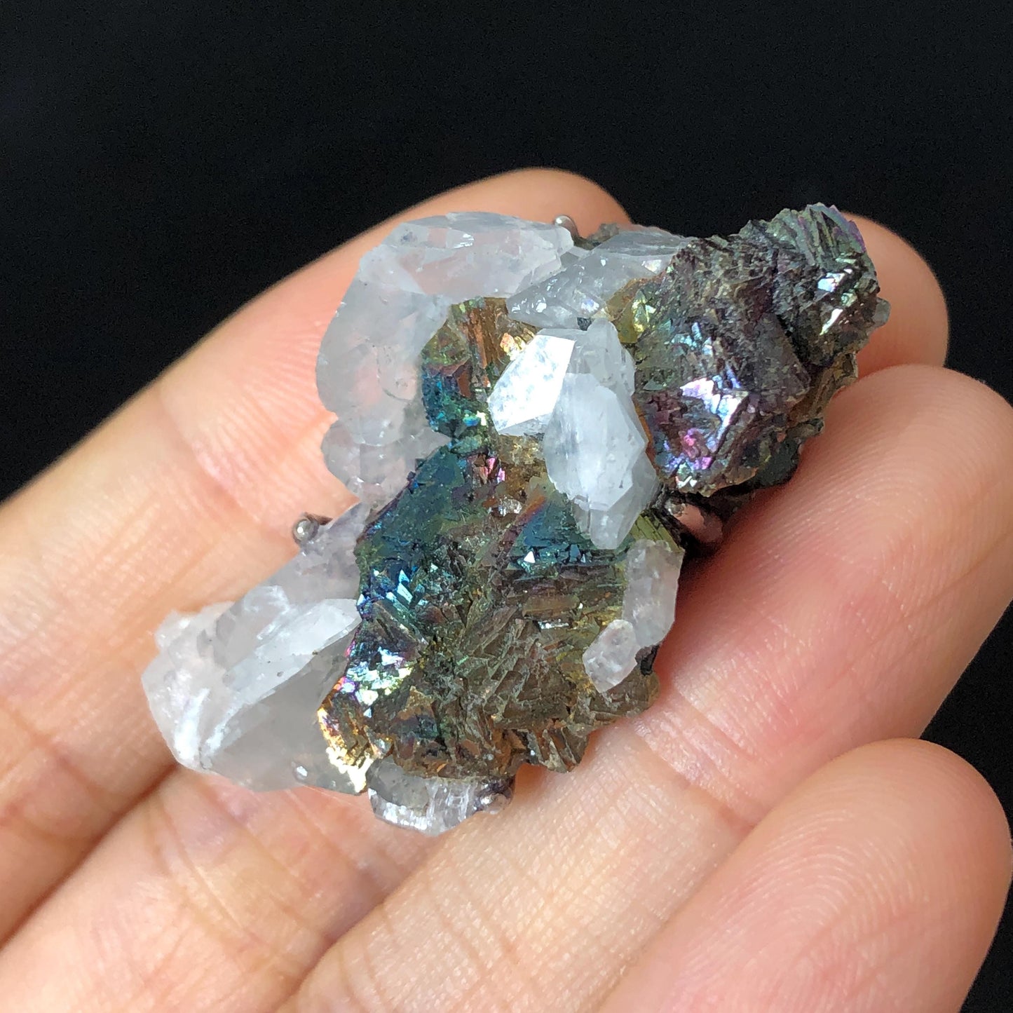 Raw Rainbow Chalcopyrite Calcite Crystal Ring, Large Raw Stone Ring Big Crystal Ring, Chunky Irregular ring gift, Oversized gemstone Jewelry, silver-plated copper ring, Huge Statement ring for men and women, Birthstone ring gift for her and him