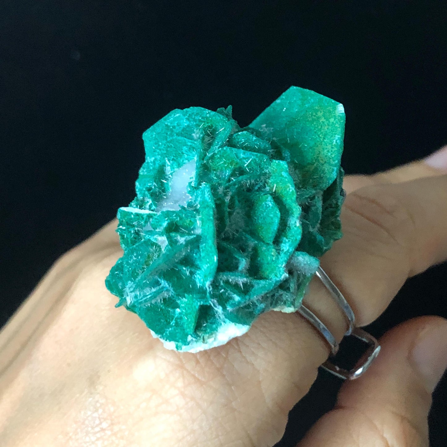 Aurichalcite Ring, Raw Stone Ring, Raw Crystal Ring Xlarge, Large Statement Ring for Men Women, Raw Mineral Ring, Chunky Crystal Ring, Irregular Ring, large cocktail ring, Green Raw Crystal Ring, Crystal Band Ring, large cocktail ring