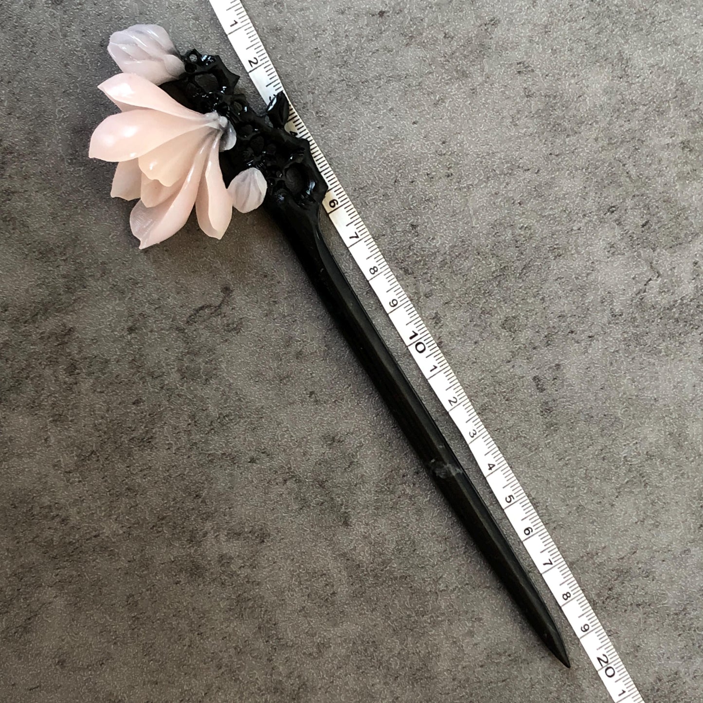 Natural Xiu Jade Serpentine Hand Carved Yulan Flower Hair Pin, Black Jade Hair Stick Green, Asian Hair Fork Chinese Vintage Gift for Her