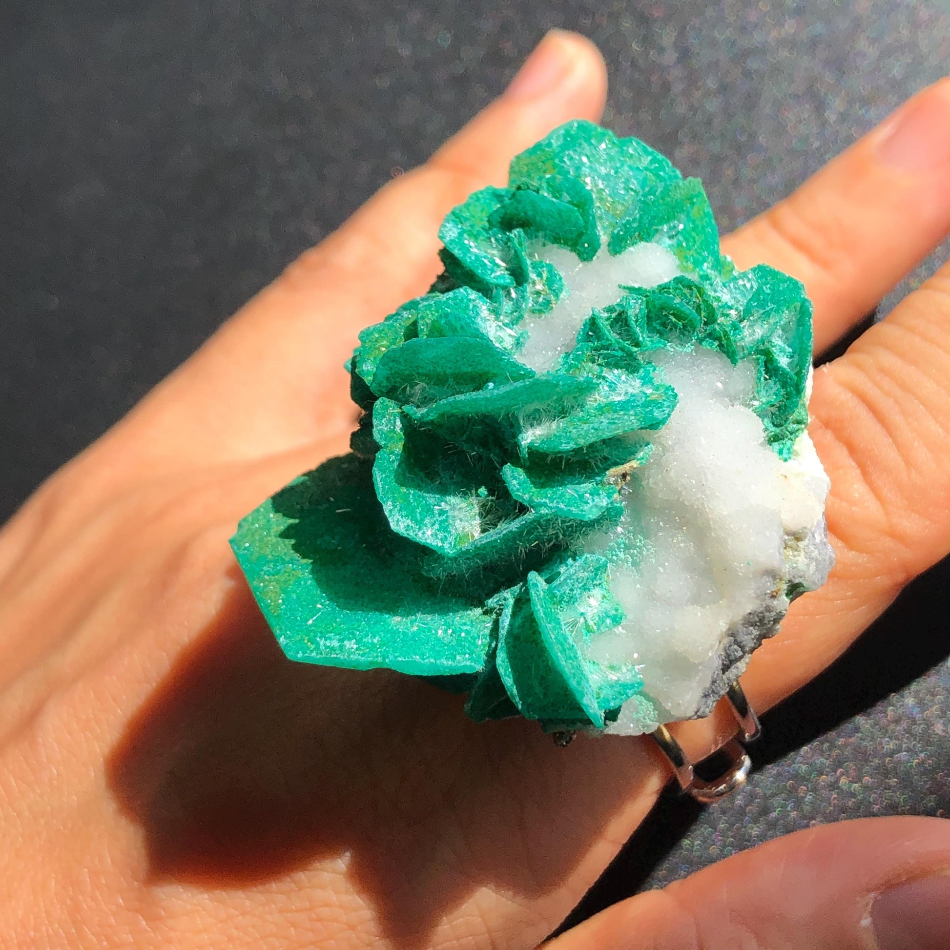 Aurichalcite Ring, Raw Stone Ring, Raw Crystal Ring Xlarge, Large Statement Ring for Men Women, Raw Mineral Ring, Chunky Crystal Ring, Irregular Ring, large cocktail ring, Green Raw Crystal Ring, Crystal Band Ring, large cocktail ring