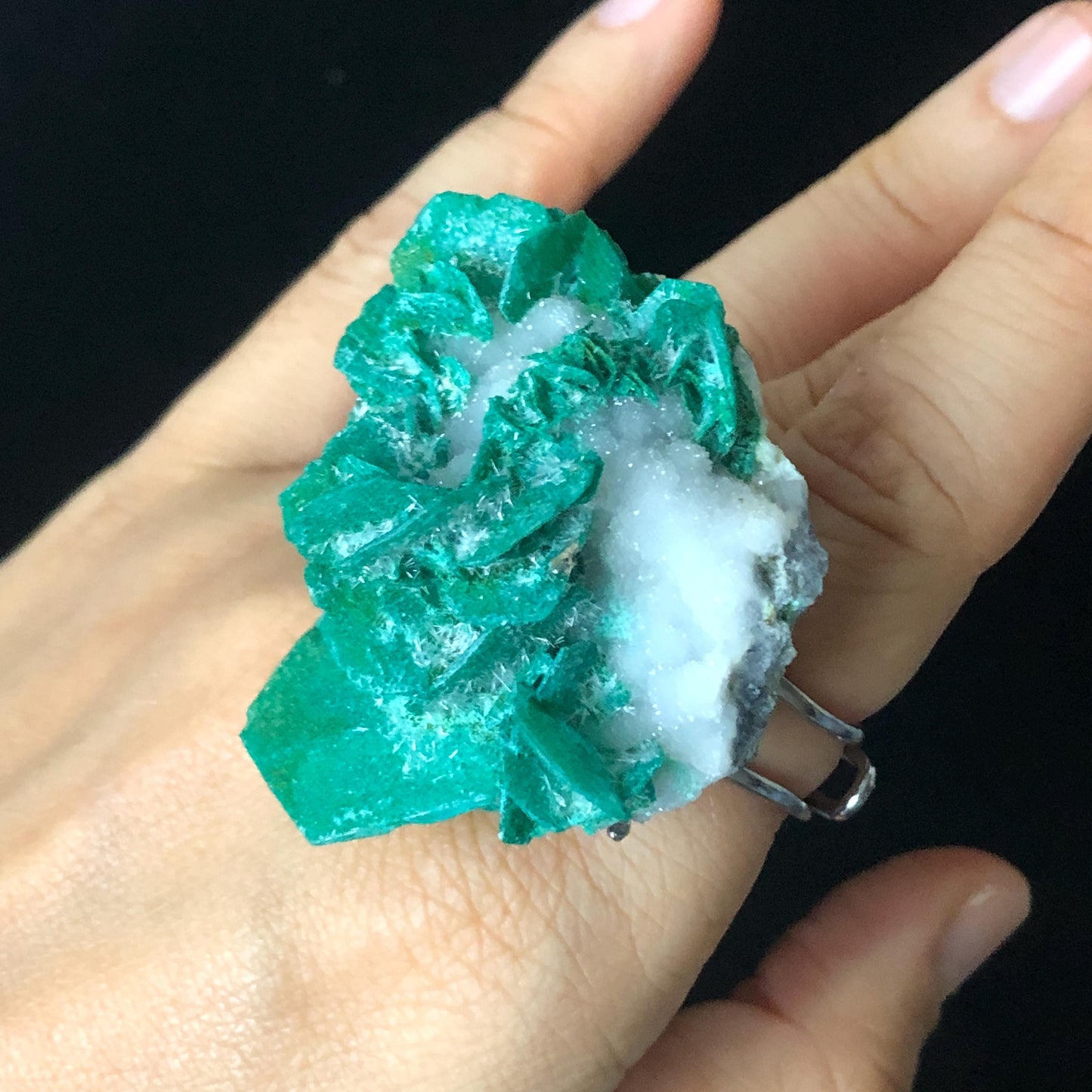 Aurichalcite Ring, Raw Stone Ring, Raw Crystal Ring Xlarge, Large Statement Ring for Men Women, Raw Mineral Ring, Chunky Crystal Ring, Irregular Ring, large cocktail ring, Green Raw Crystal Ring, Crystal Band Ring, large cocktail ring